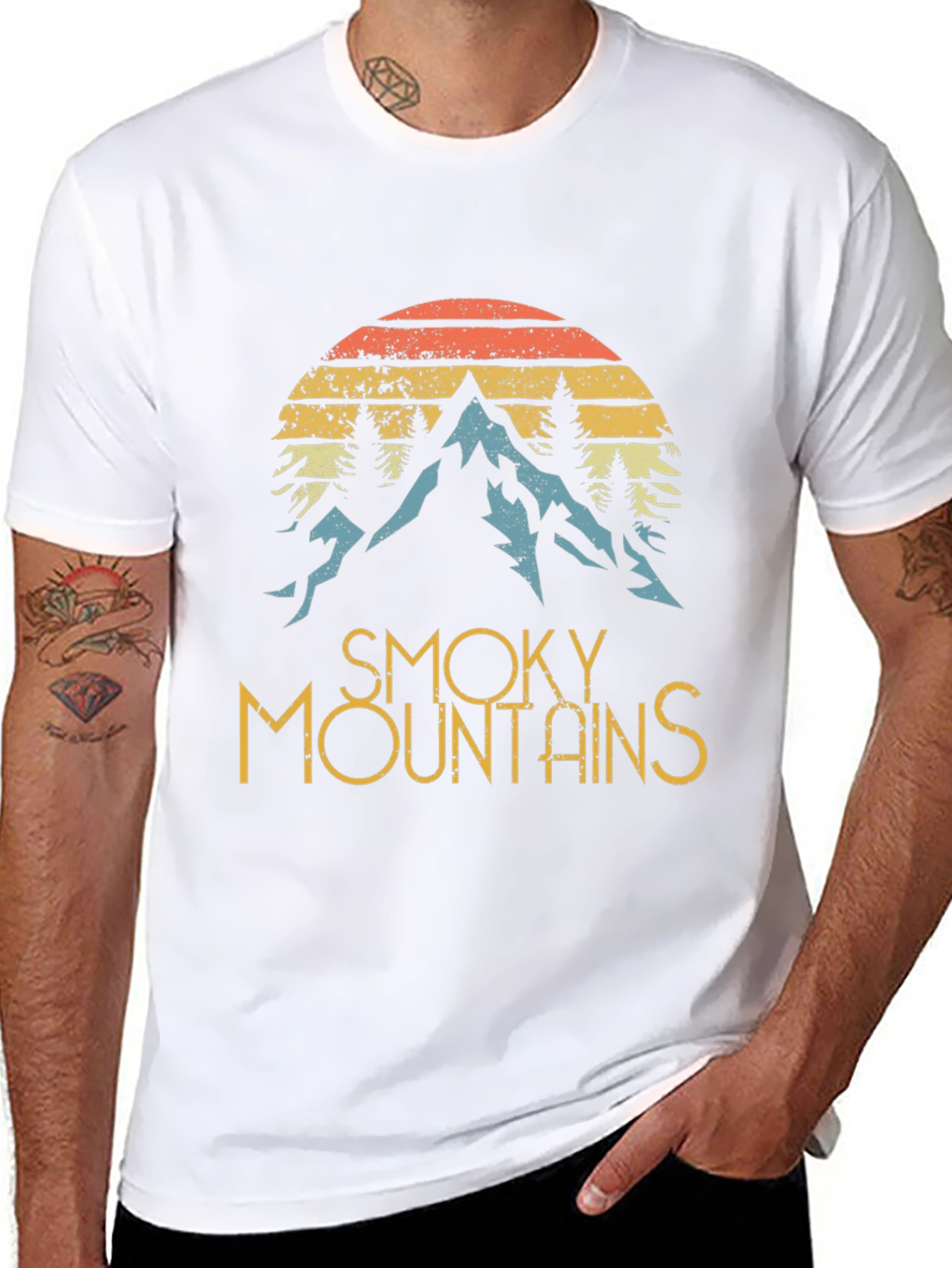 Smoky Mountains Graphic Tee - Retro Style