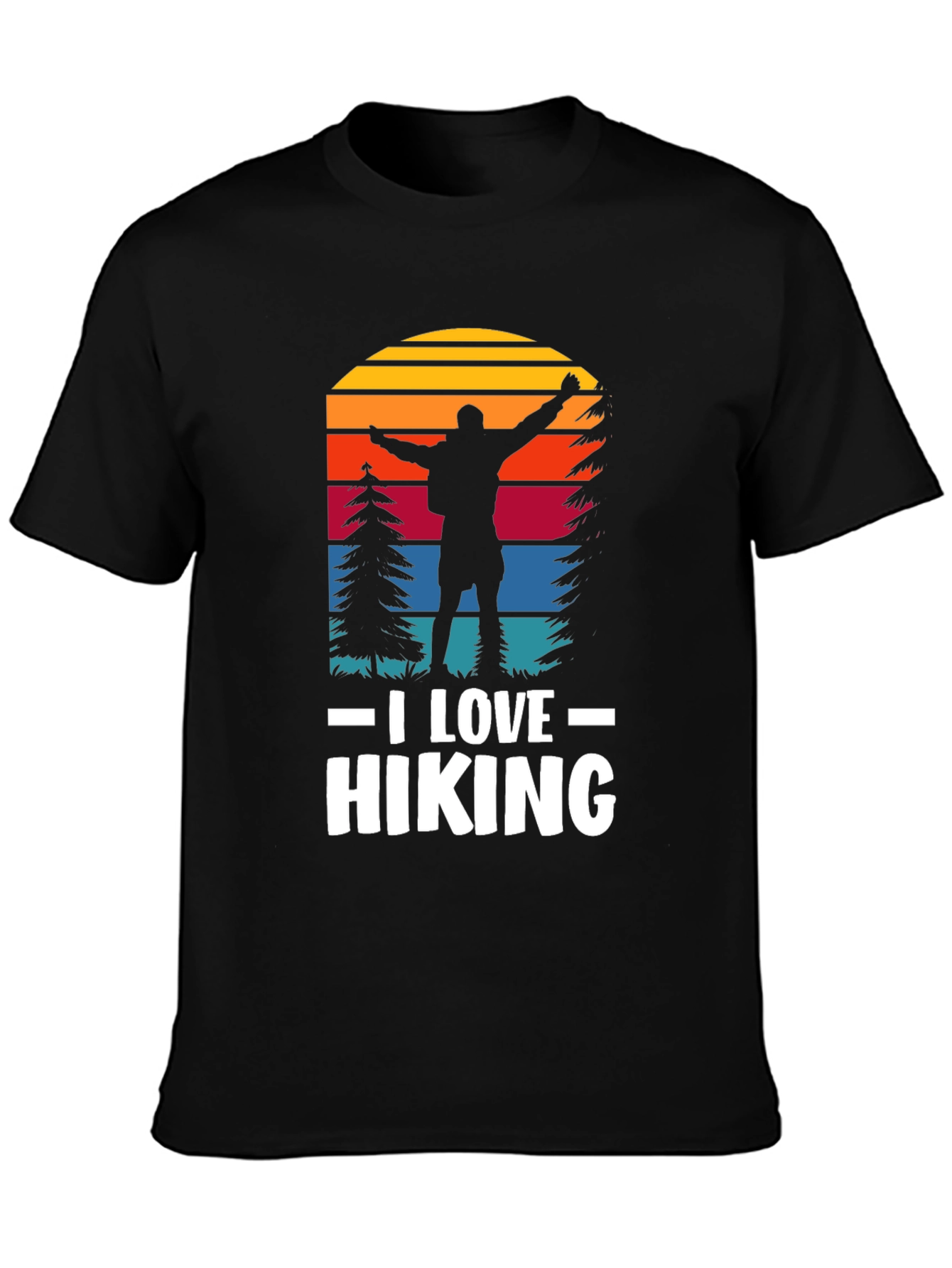 I Love Hiking Black Graphic Tee