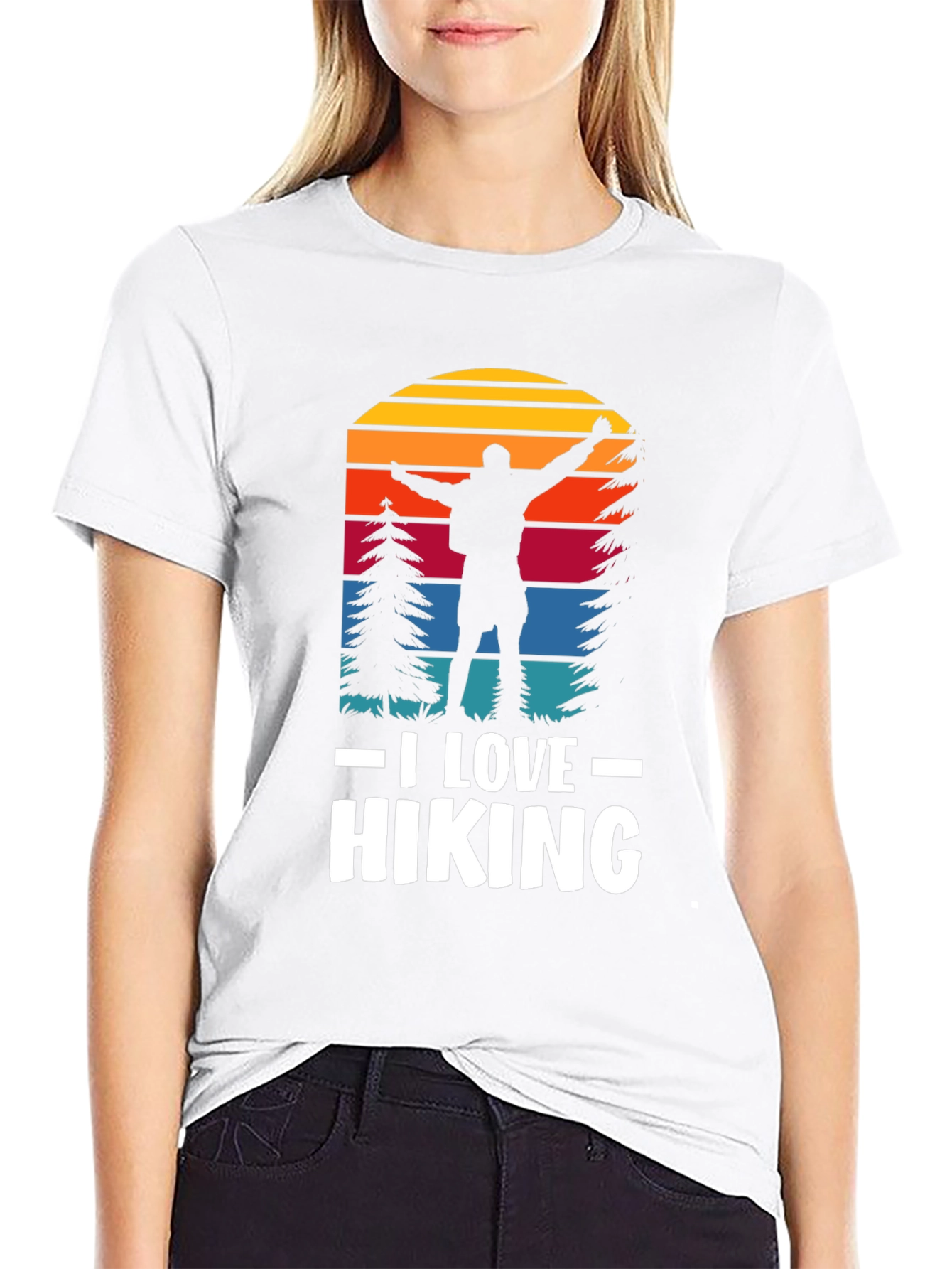I Love Hiking Black Graphic Tee