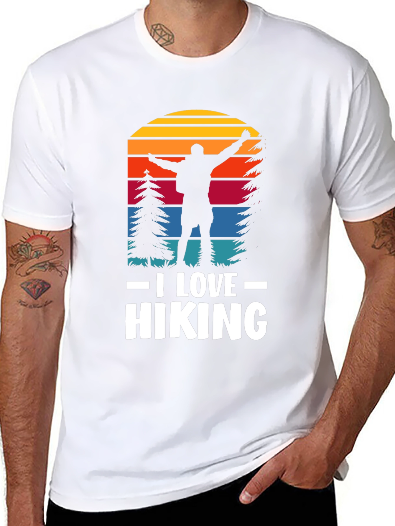 I Love Hiking Black Graphic Tee