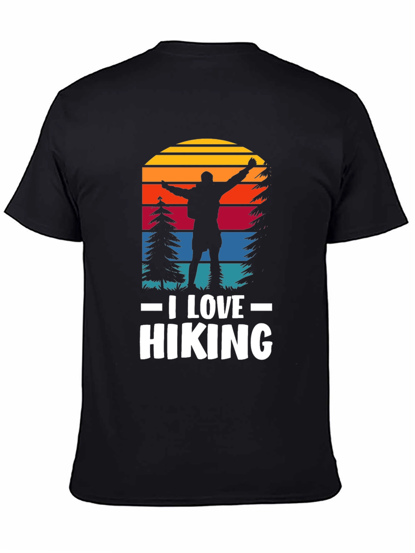 I Love Hiking Black Graphic Tee