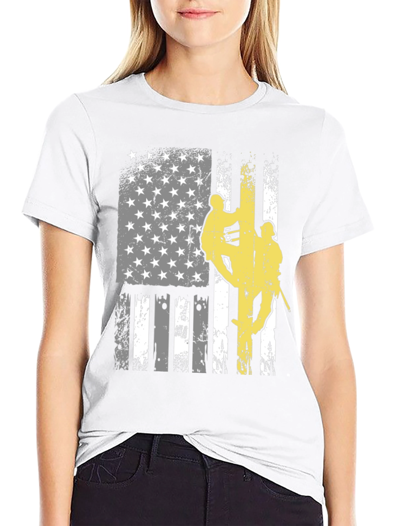 Lineman American Flag Graphic T-Shirt