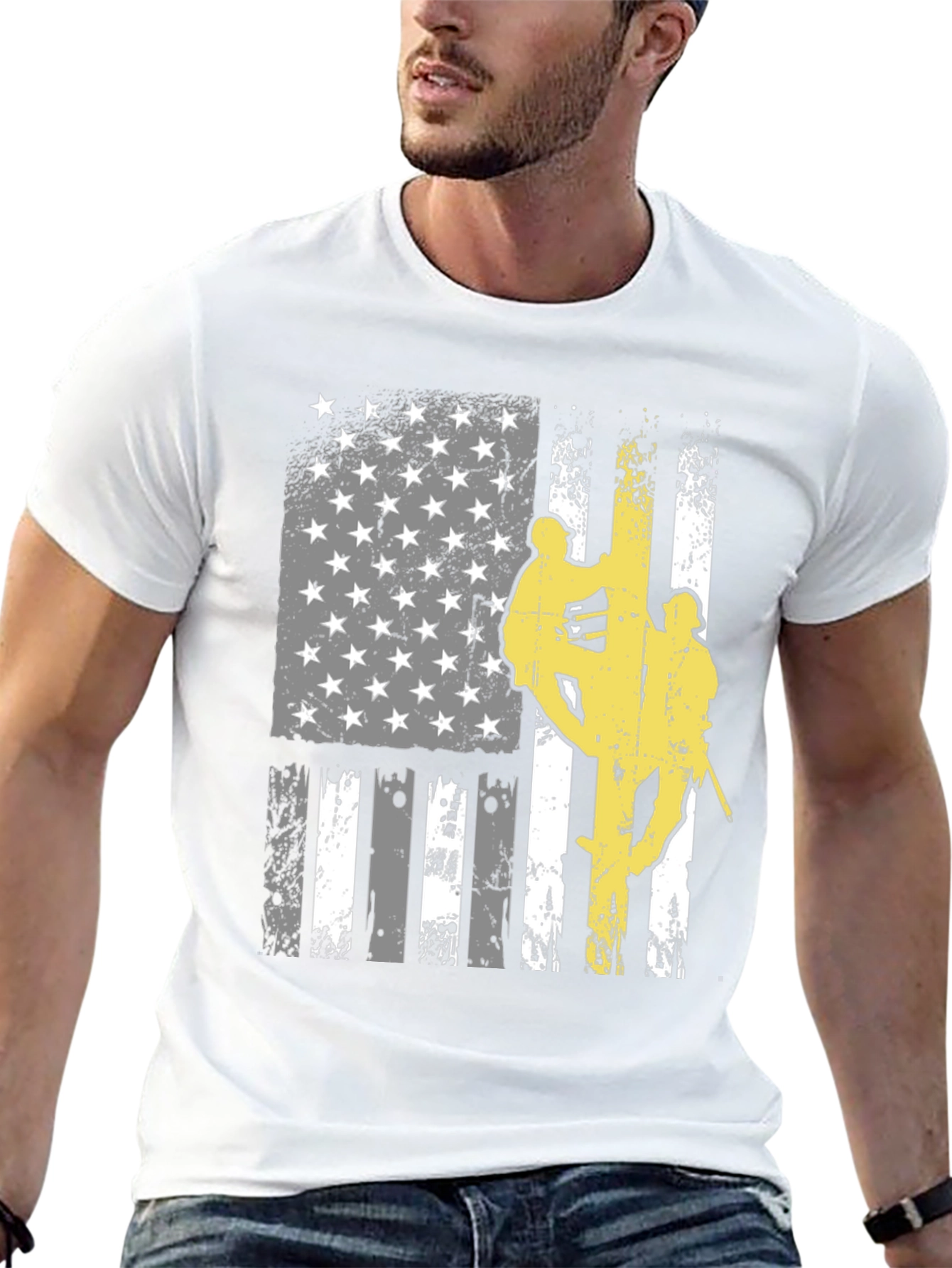 Lineman American Flag Graphic T-Shirt