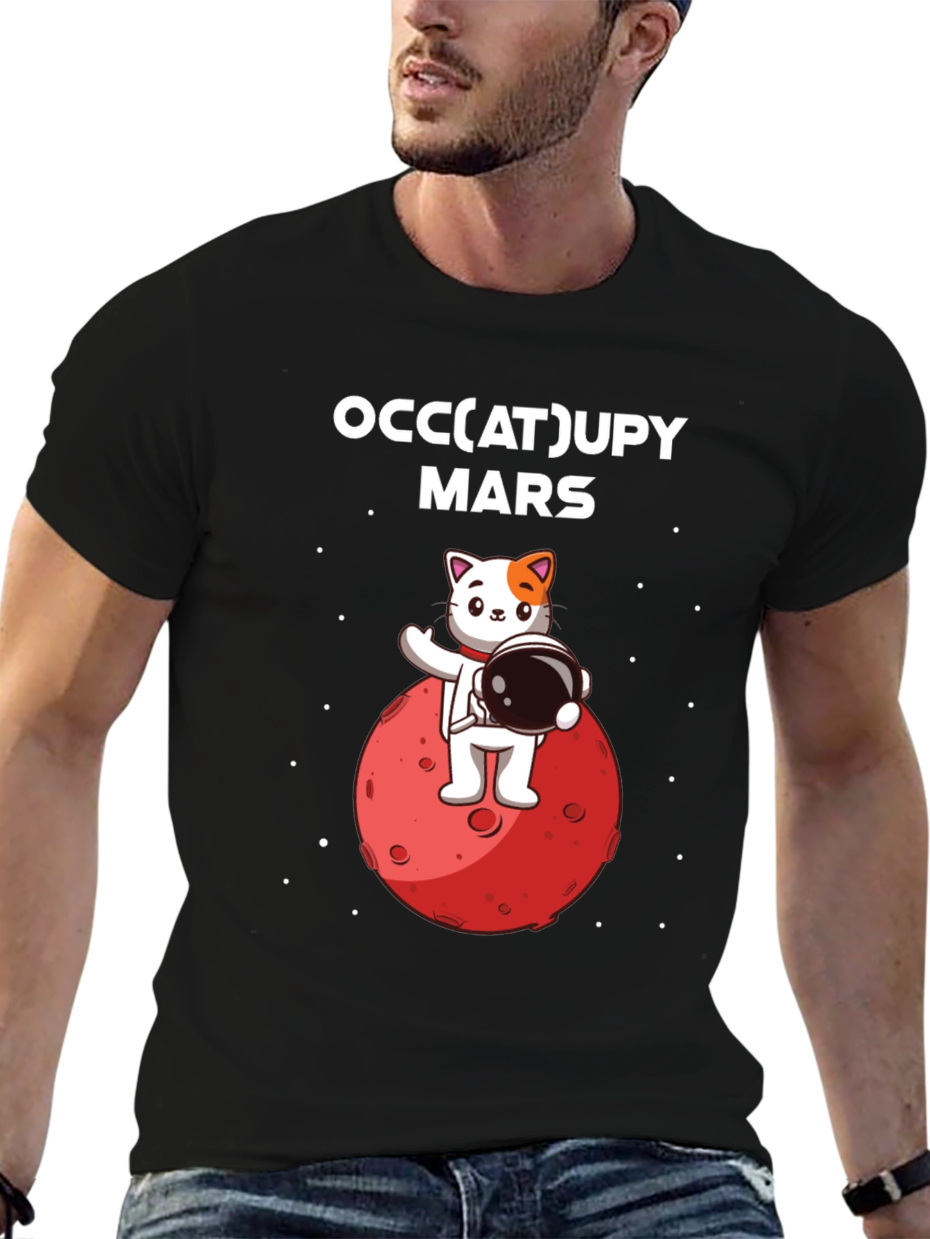 Occupy Mars Cat Graphic Tee