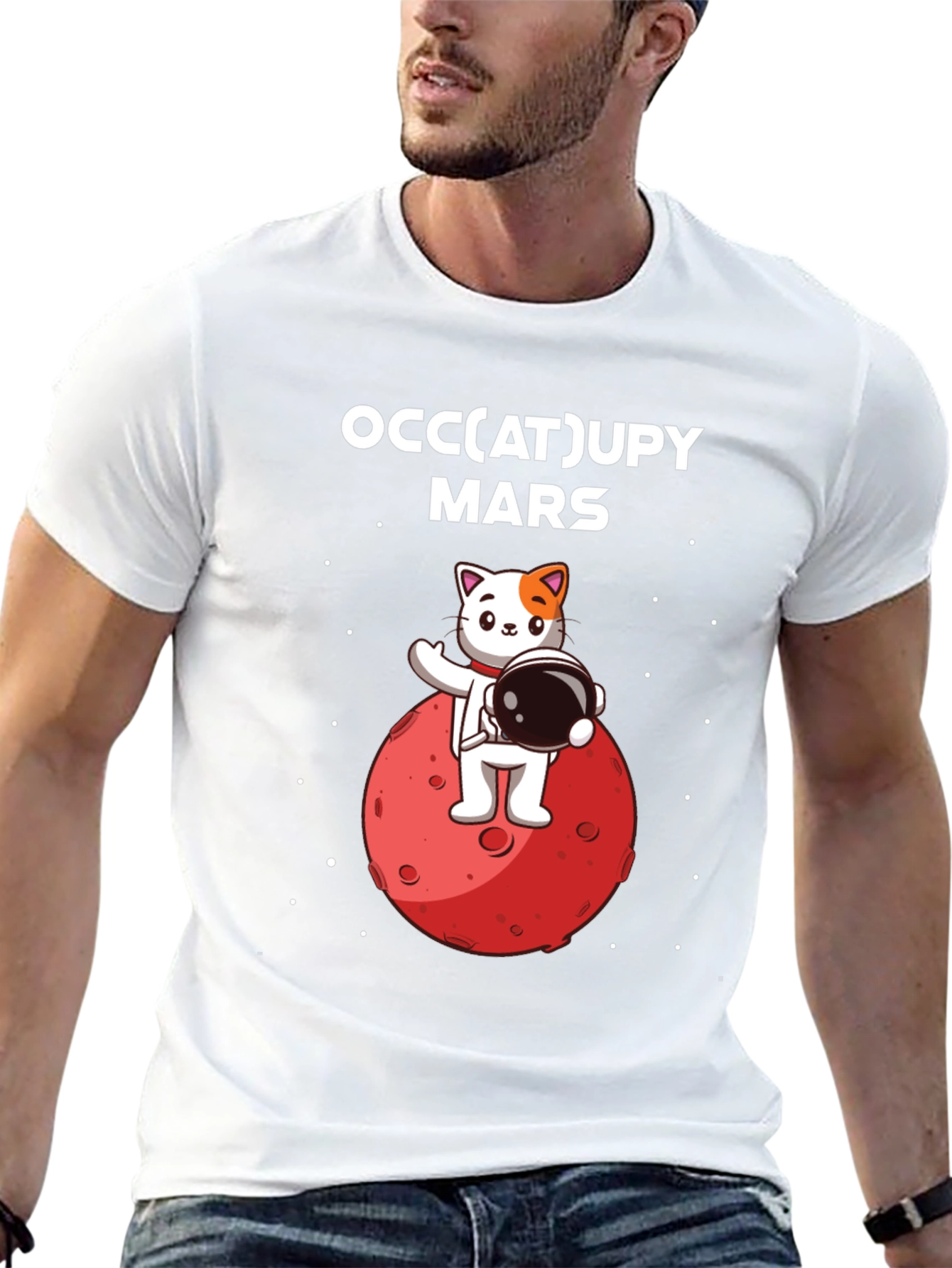 Occupy Mars Cat Graphic Tee