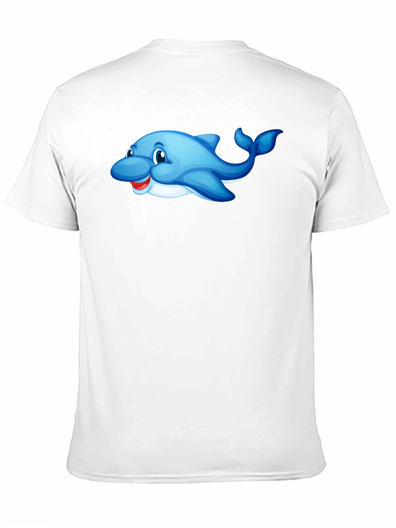 Cheerful Dolphin Graphic Tee - Black Cotton Comfort