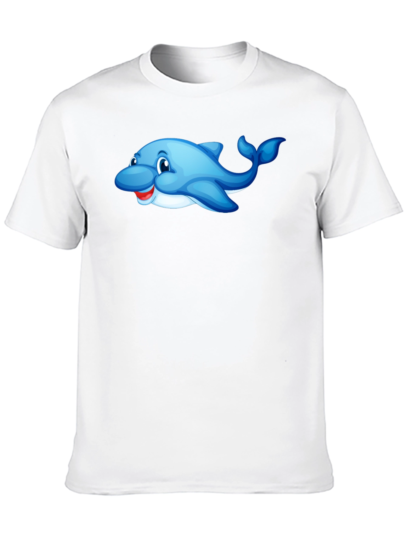 Cheerful Dolphin Graphic Tee - Black Cotton Comfort