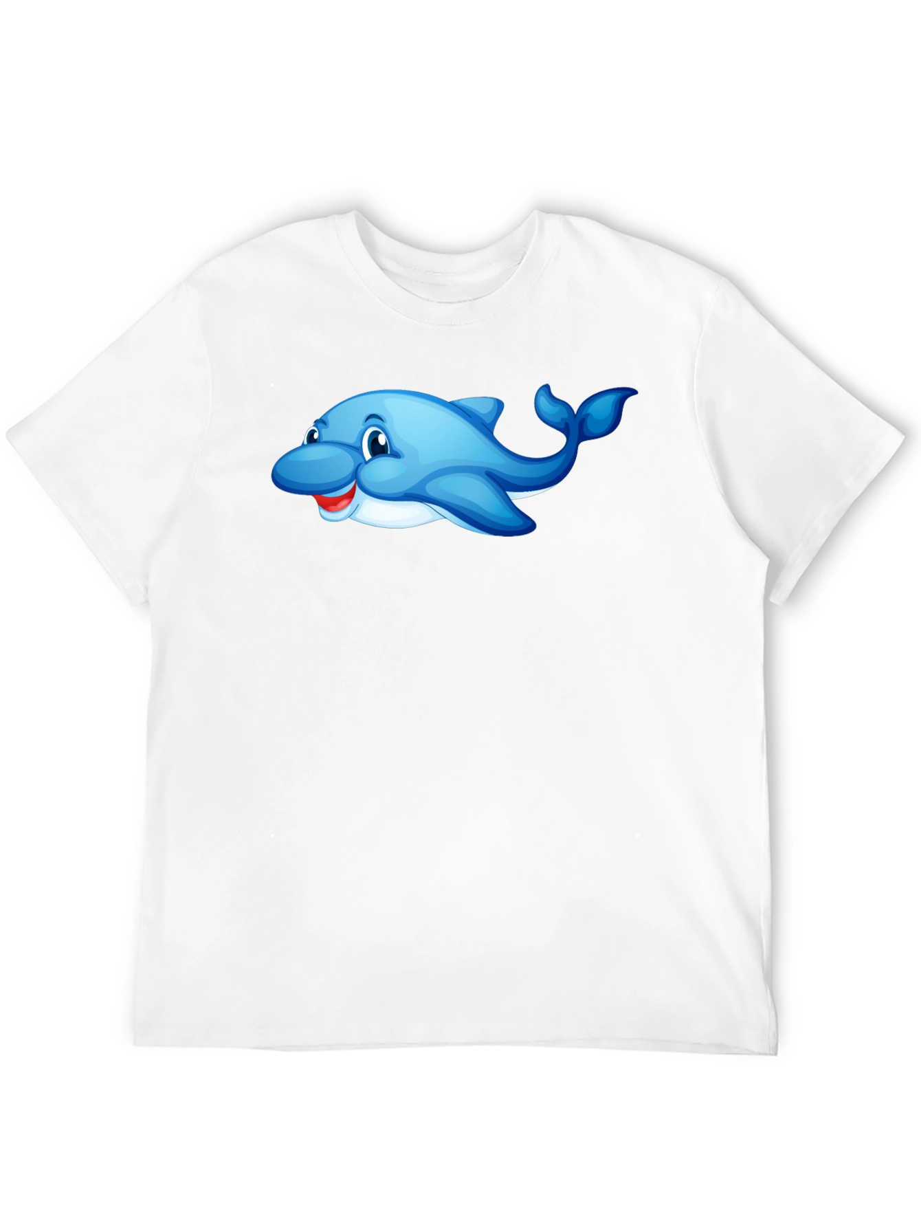 Cheerful Dolphin Graphic Tee - Black Cotton Comfort