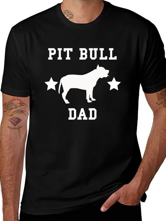 Pit Bull Dad Graphic T-Shirt - Mens Black Tee