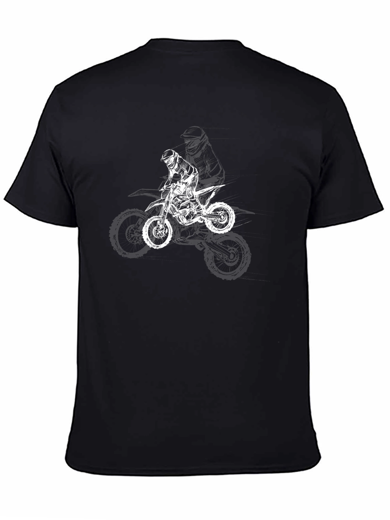 Dirt Bike Rider Graphic Tee - Black Cotton T-Shirt