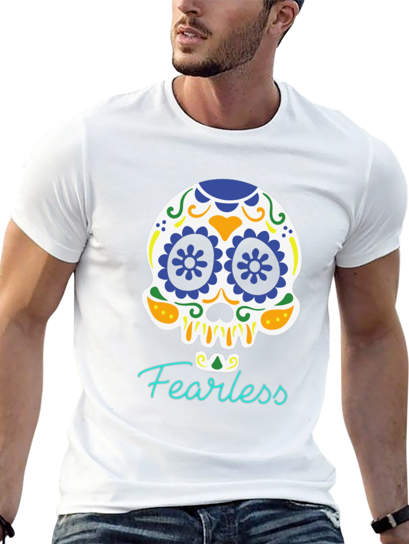 Fearless Sugar Skull Graphic T-Shirt
