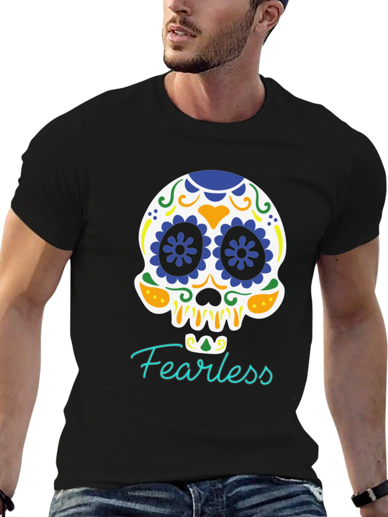 Fearless Sugar Skull Graphic T-Shirt