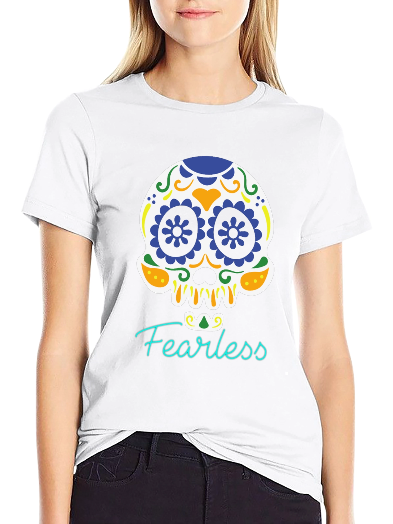 Fearless Sugar Skull Graphic T-Shirt