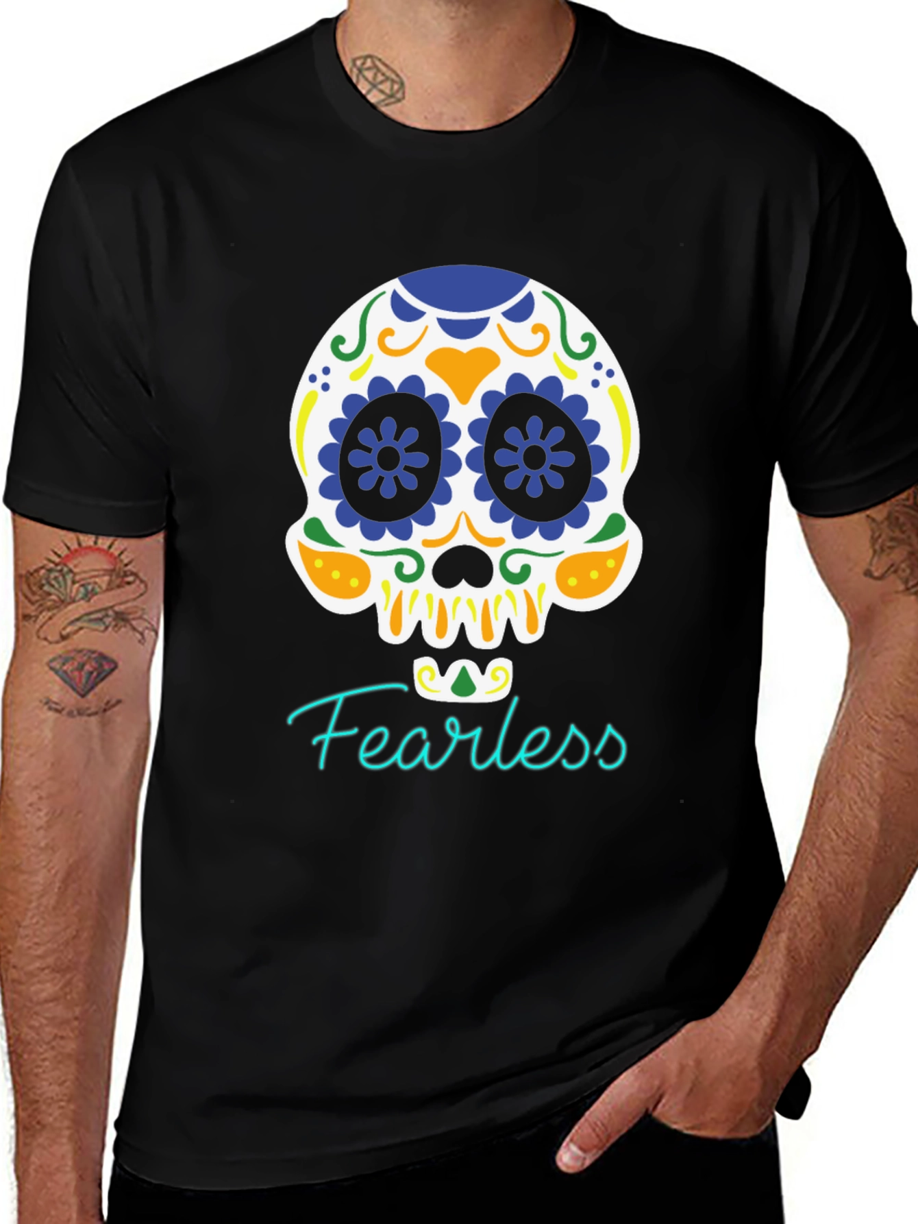 Fearless Sugar Skull Graphic T-Shirt