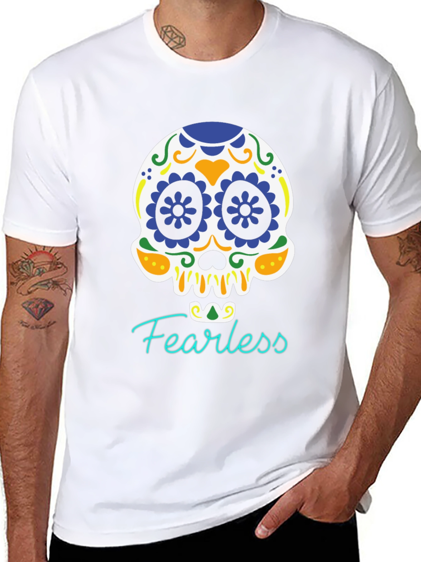 Fearless Sugar Skull Graphic T-Shirt