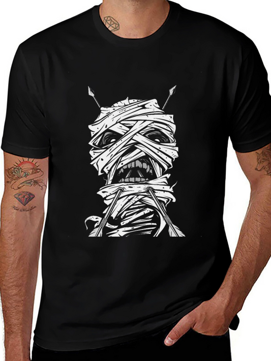 Mummy Head Graphic T-Shirt - Black