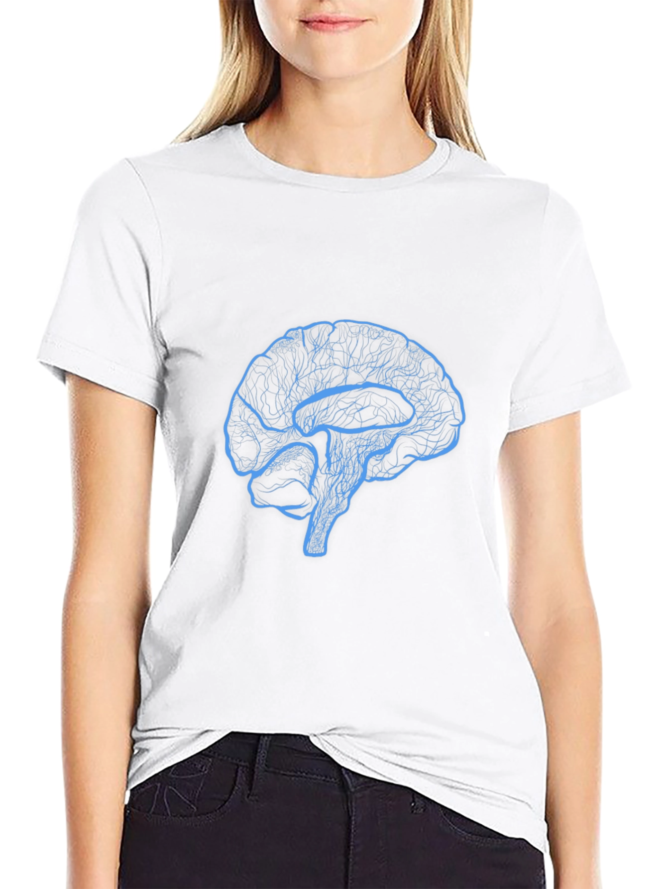 Brain Graphic Tee - Black Cotton T-Shirt