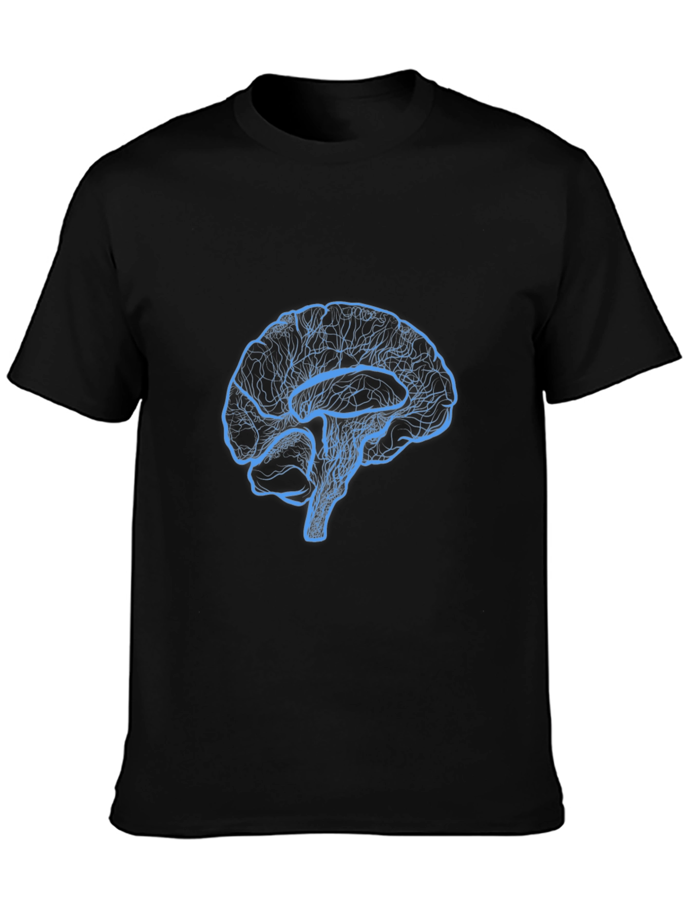 Brain Graphic Tee - Black Cotton T-Shirt
