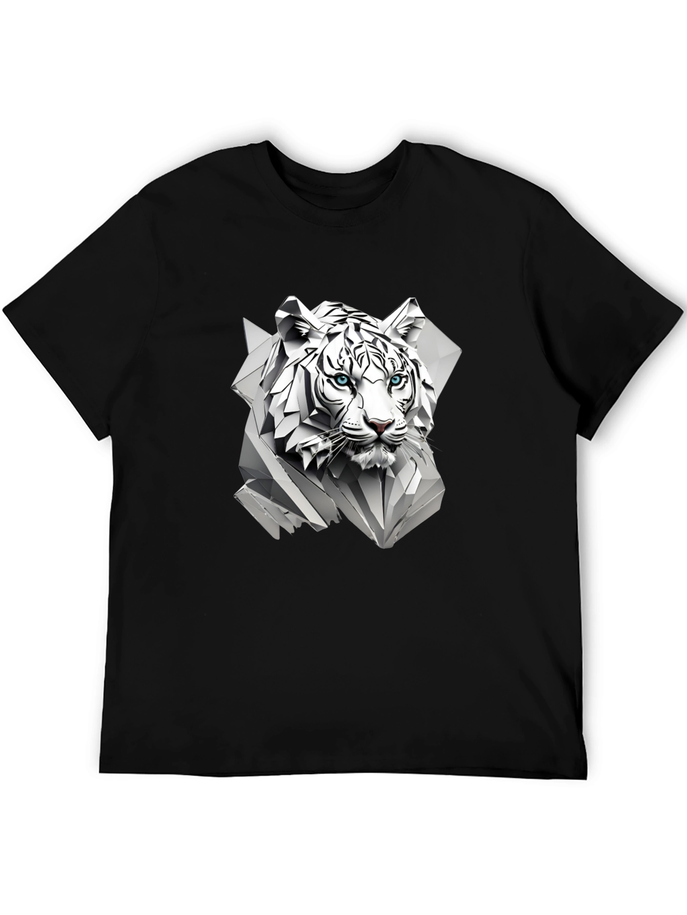 Geometric Tiger Graphic Tee - Modern Style