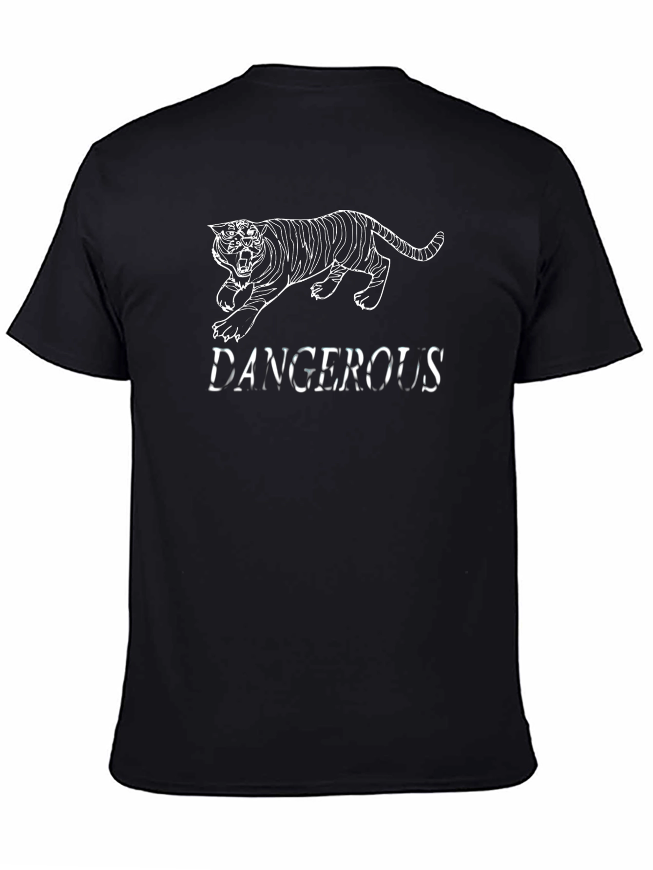 Dangerous Tiger Graphic Print Black T-Shirt