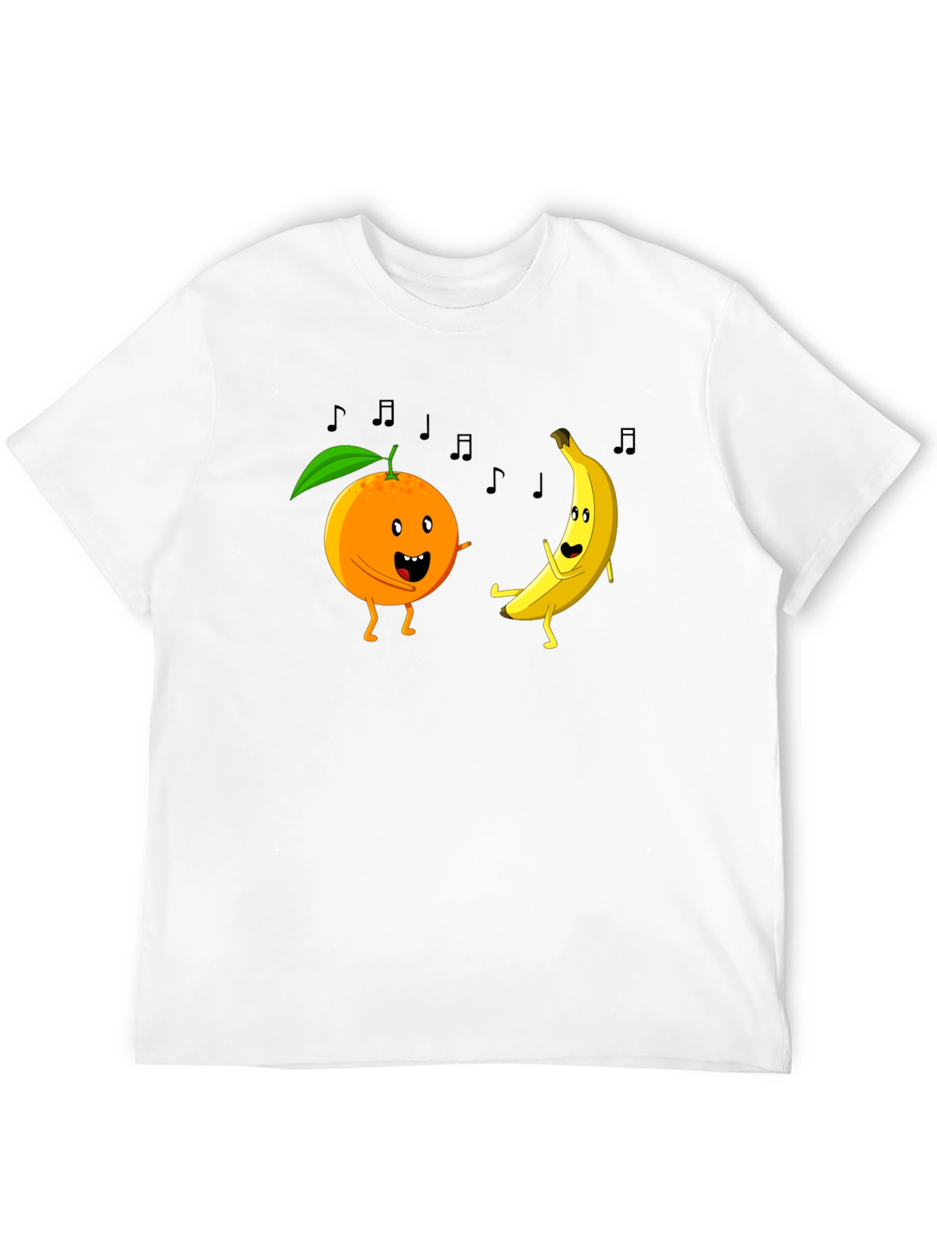 Dancing Fruits Graphic Tee - Black Cotton T-Shirt