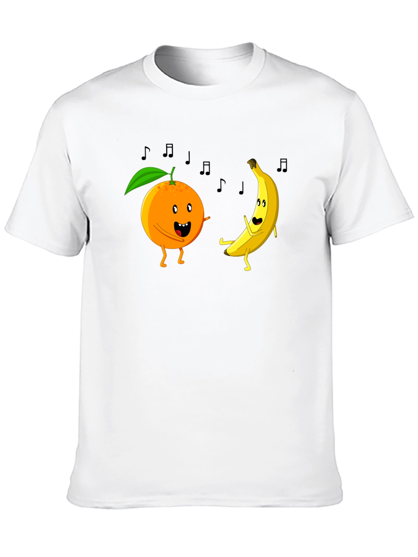 Dancing Fruits Graphic Tee - Black Cotton T-Shirt