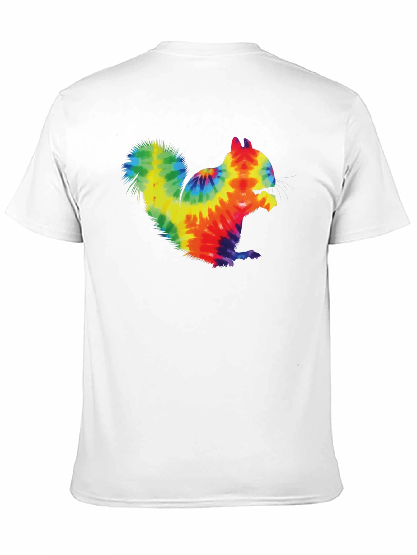 Tie Dye Squirrel Graphic T-Shirt - Casual Black Tee