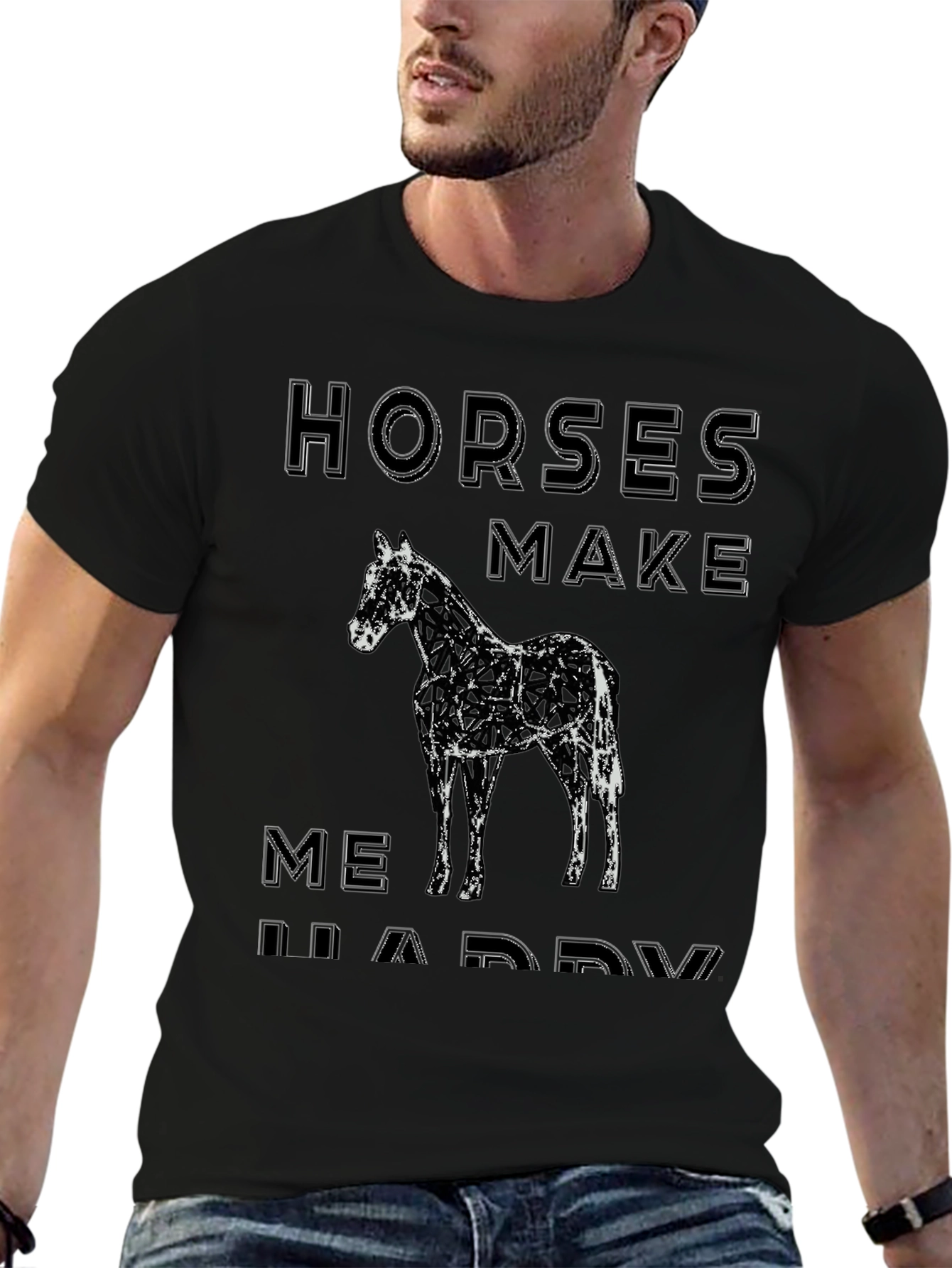 Horses Make Me Happy Graphic T-Shirt
