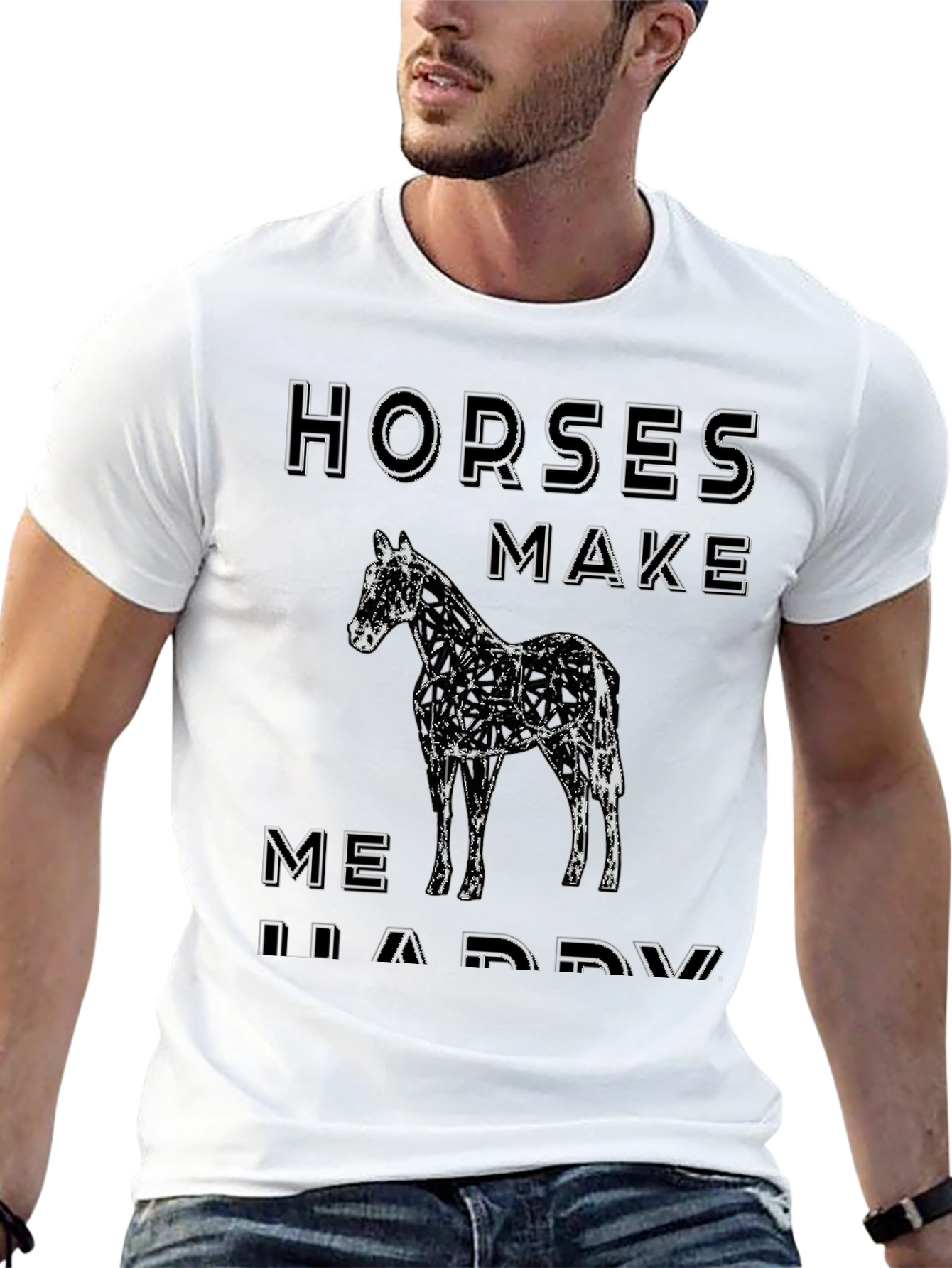 Horses Make Me Happy Graphic T-Shirt