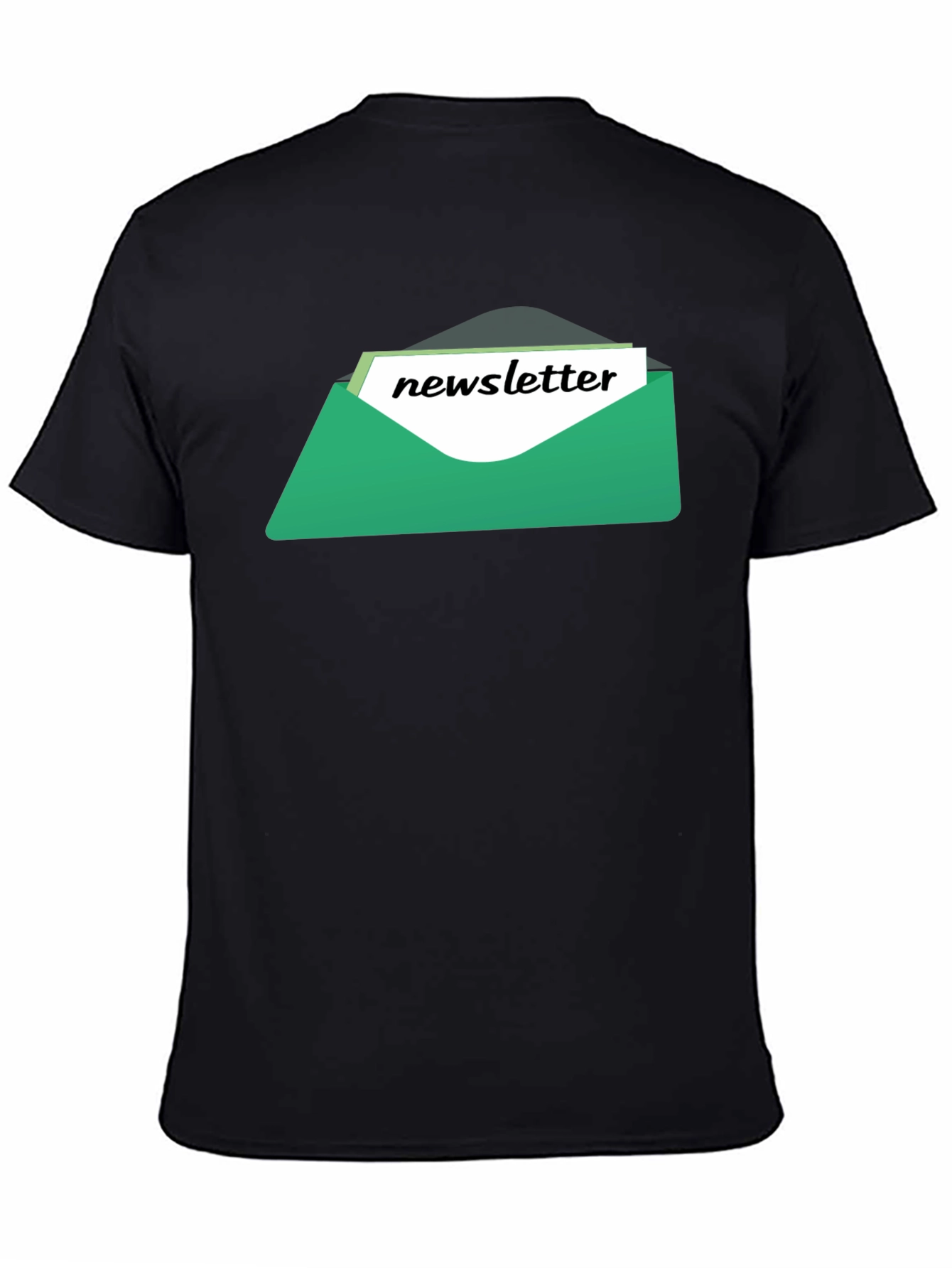 Newsletter Graphic Tee - Black Cotton T-Shirt