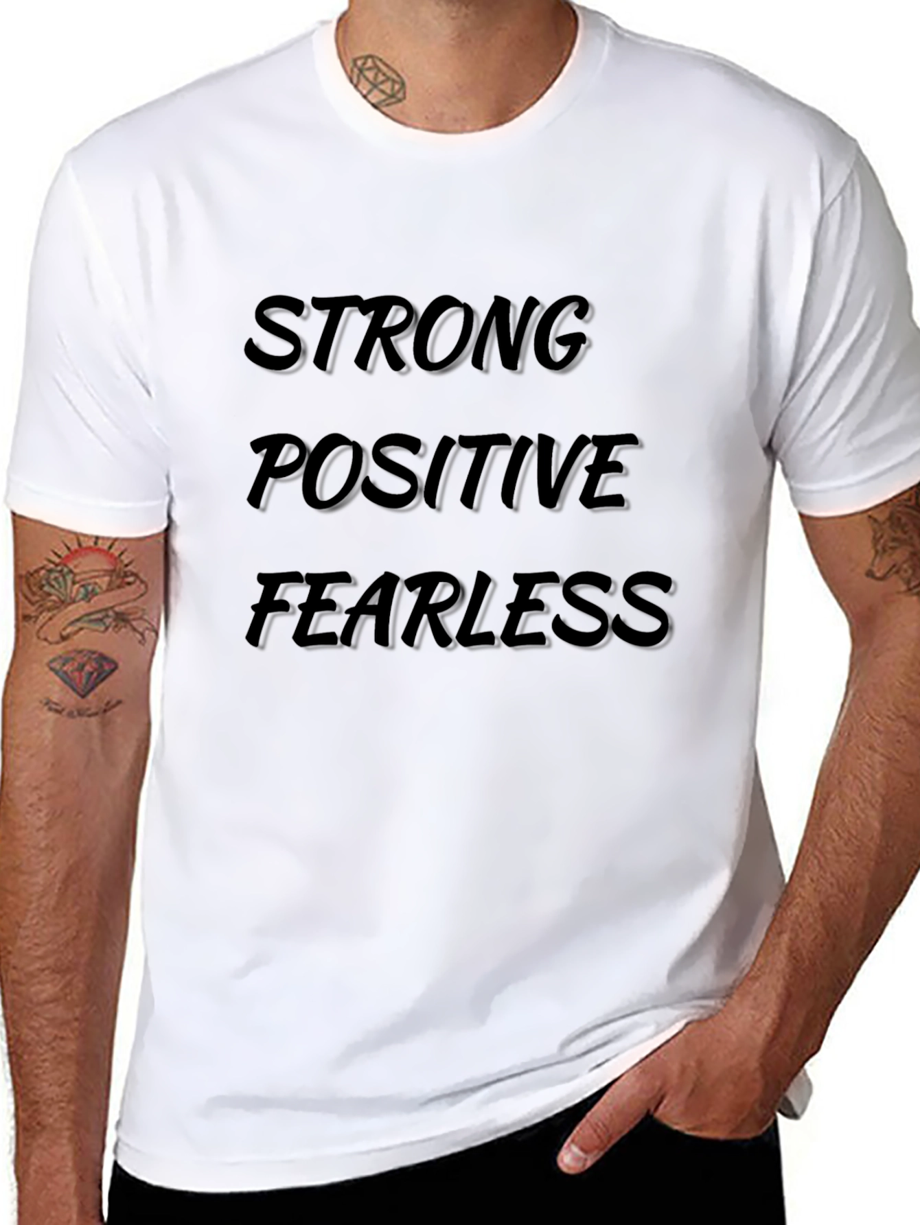 Strong Positive Fearless Black T-Shirt