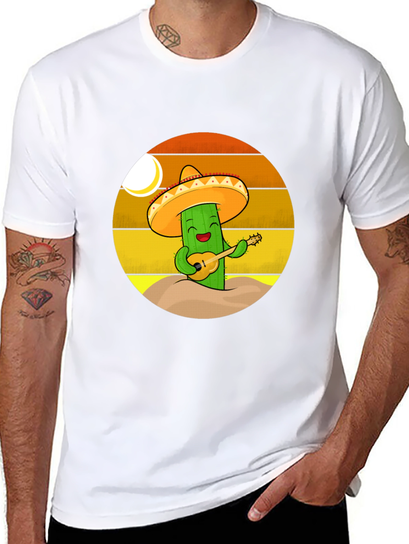 Cactus Mariachi T-Shirt - Playful Desert Vibes