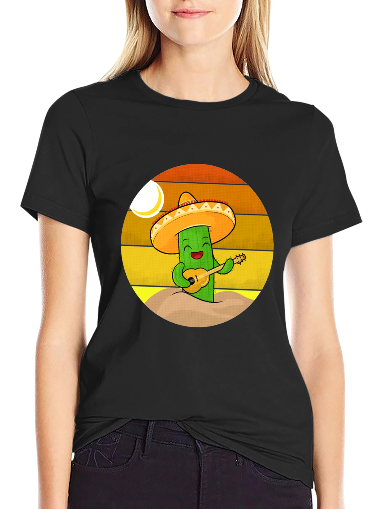Cactus Mariachi T-Shirt - Playful Desert Vibes