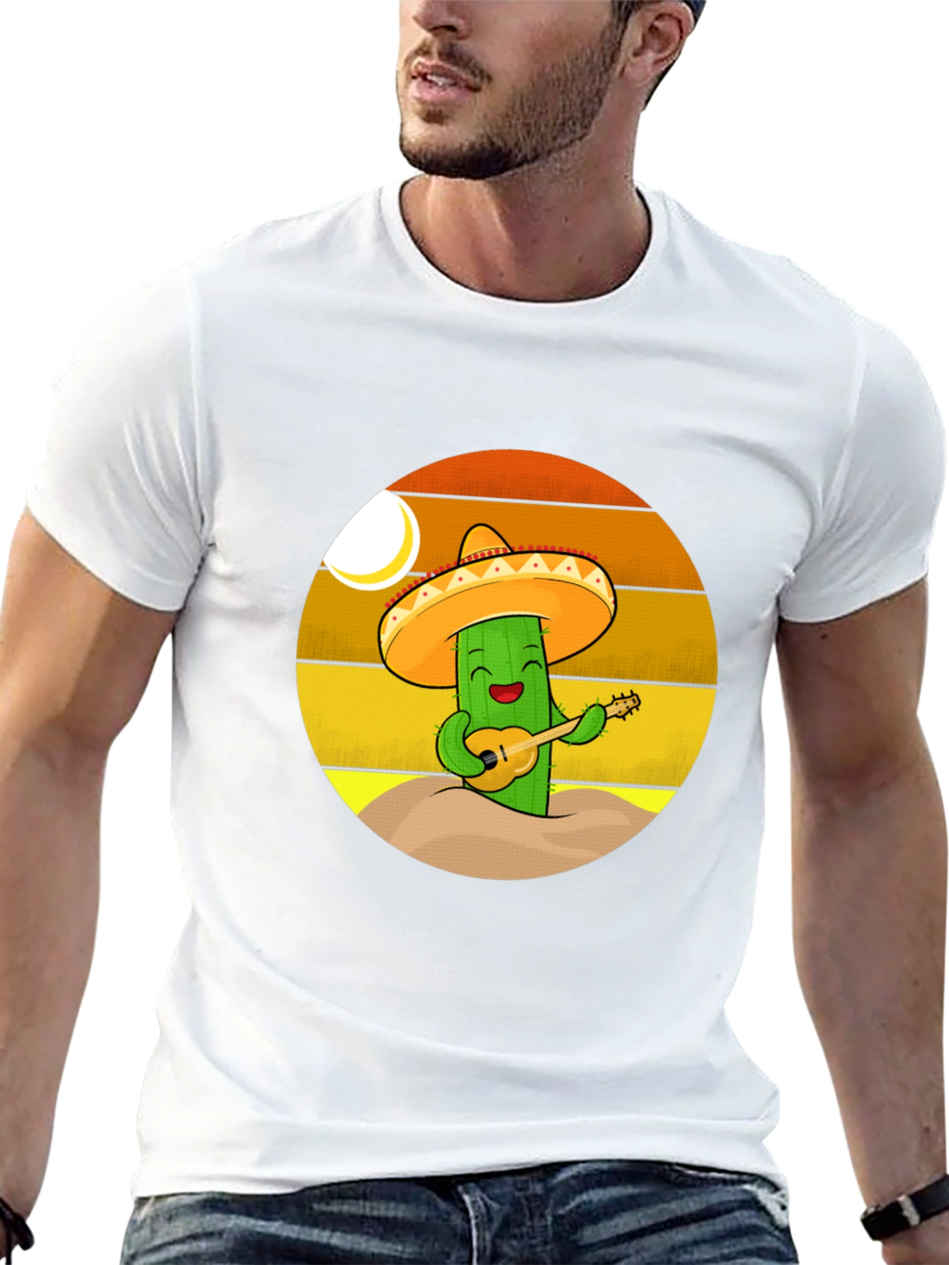 Cactus Mariachi T-Shirt - Playful Desert Vibes