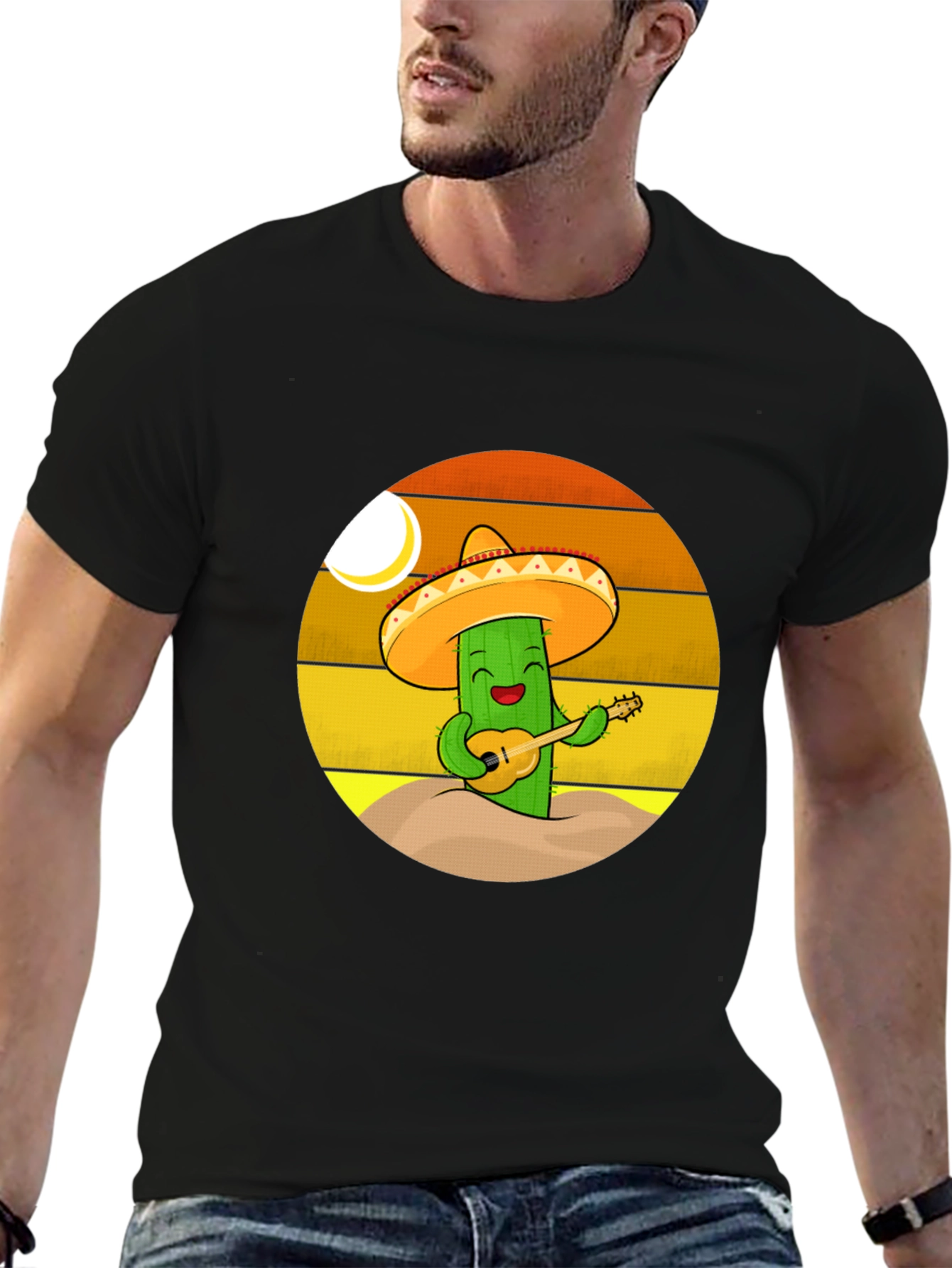 Cactus Mariachi T-Shirt - Playful Desert Vibes