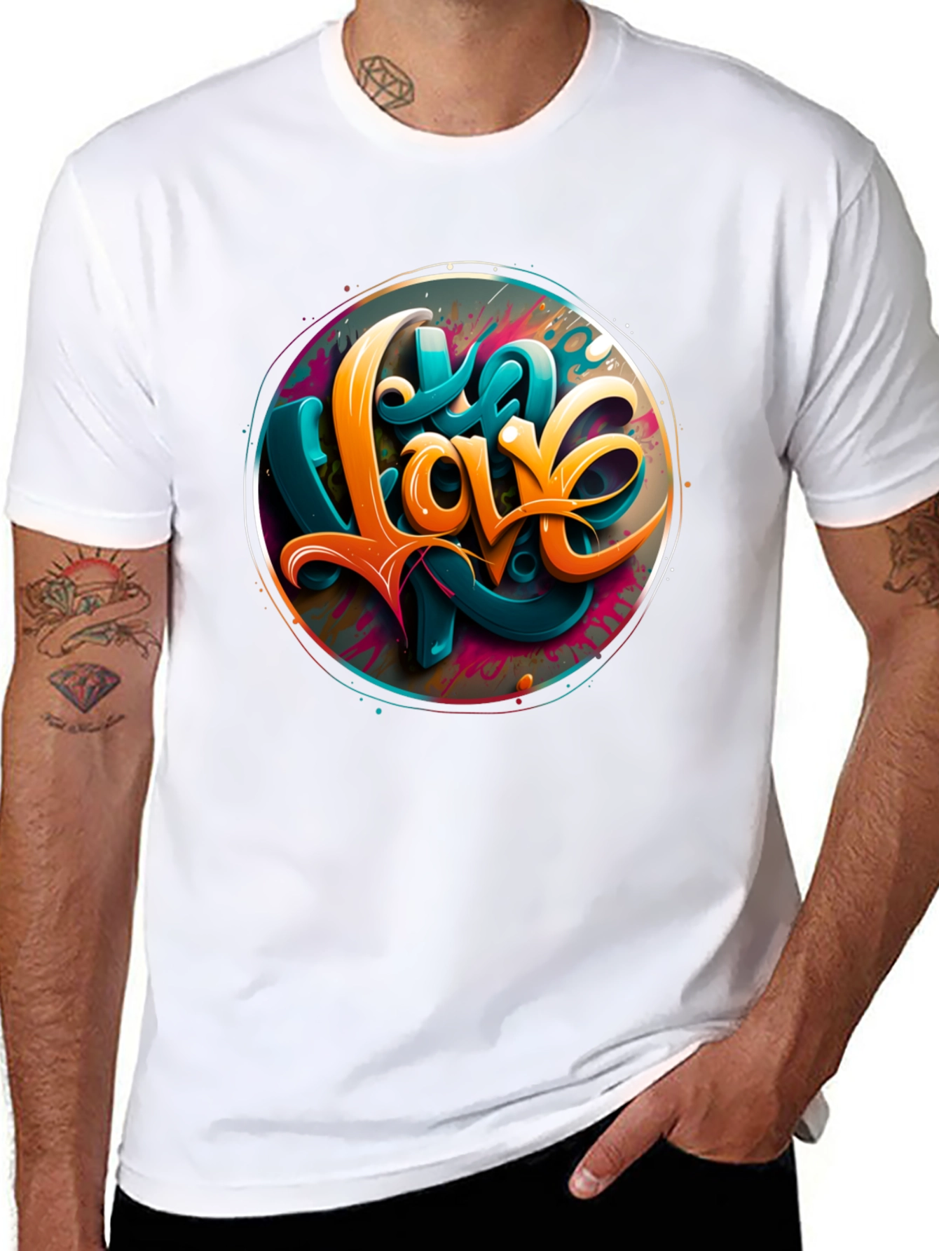 Love Graphic Print Black T-Shirt