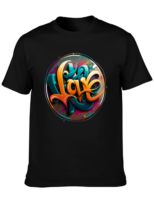Love Graphic Print Black T-Shirt
