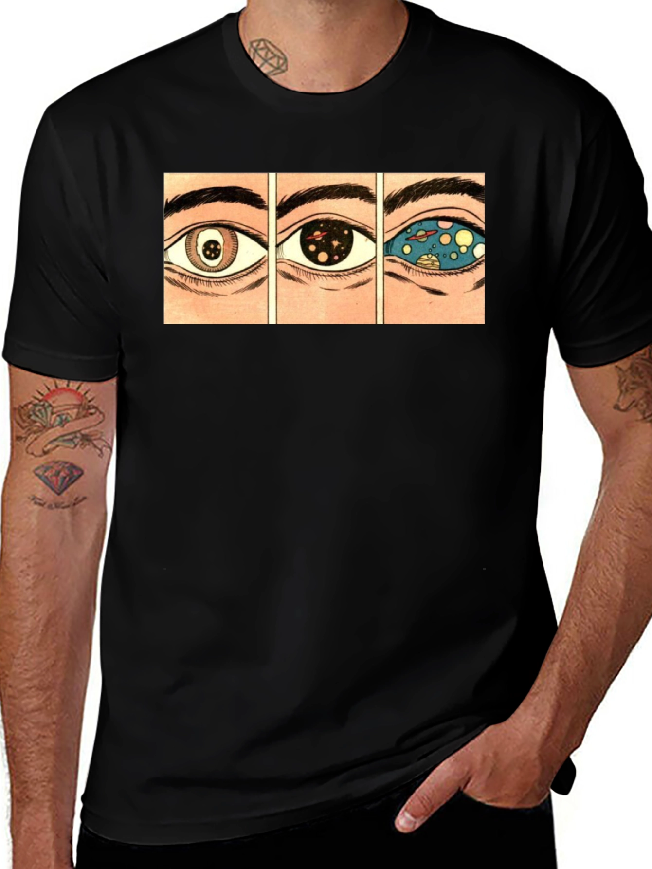Cosmic Eye Graphic Tee - Black T-Shirt