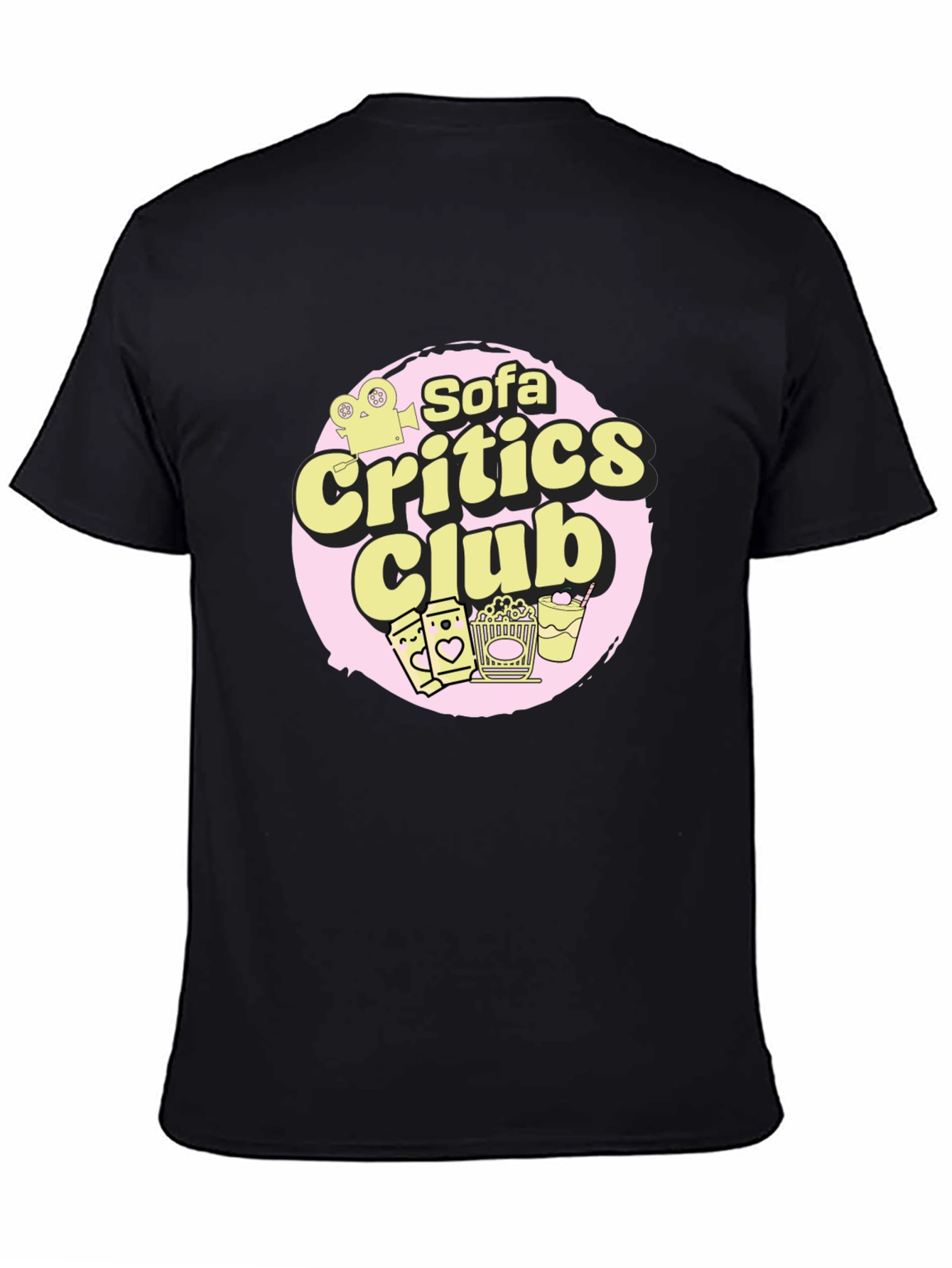 Sofa Critics Club Black T-Shirt - Movie Buff Apparel