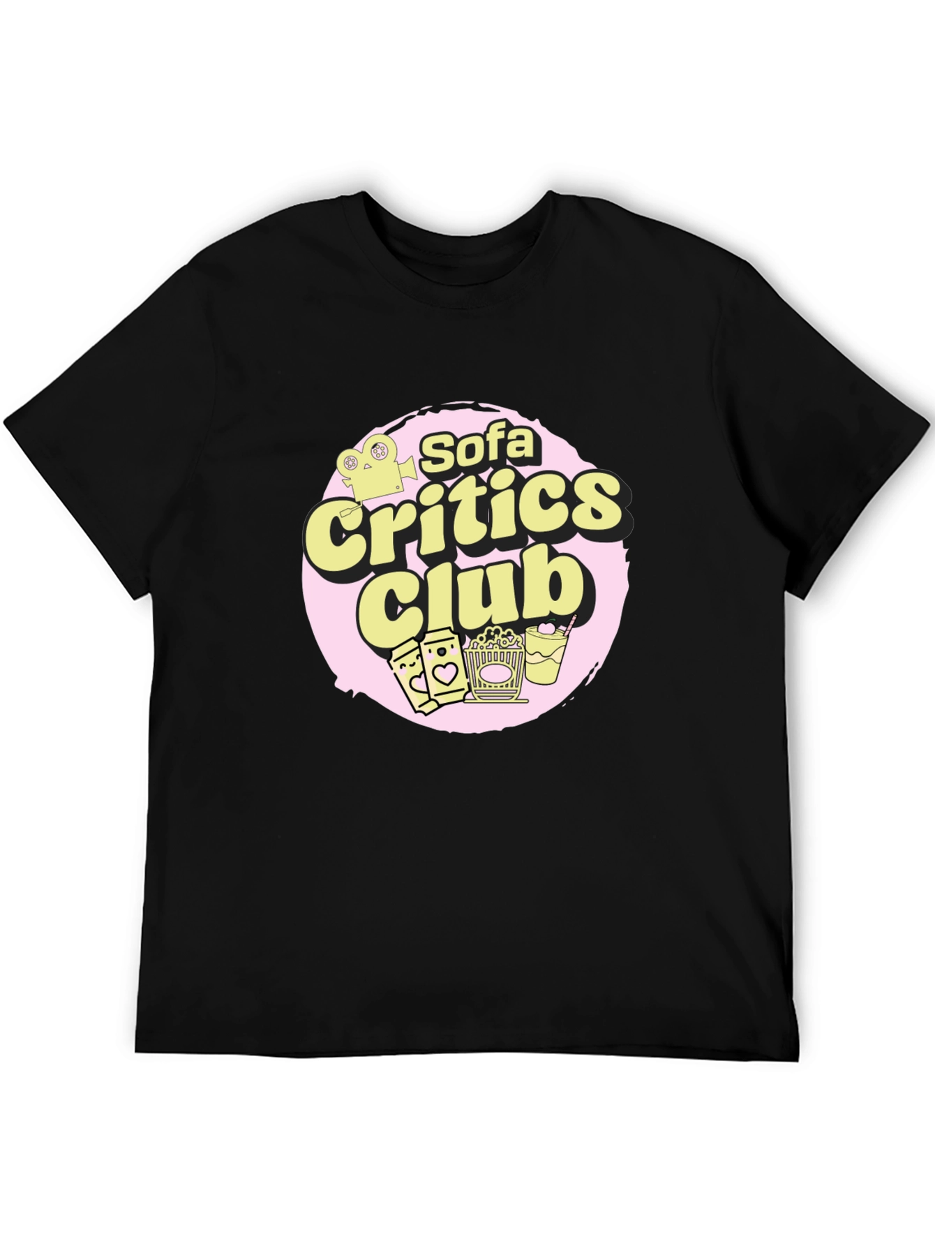 Sofa Critics Club Black T-Shirt - Movie Buff Apparel