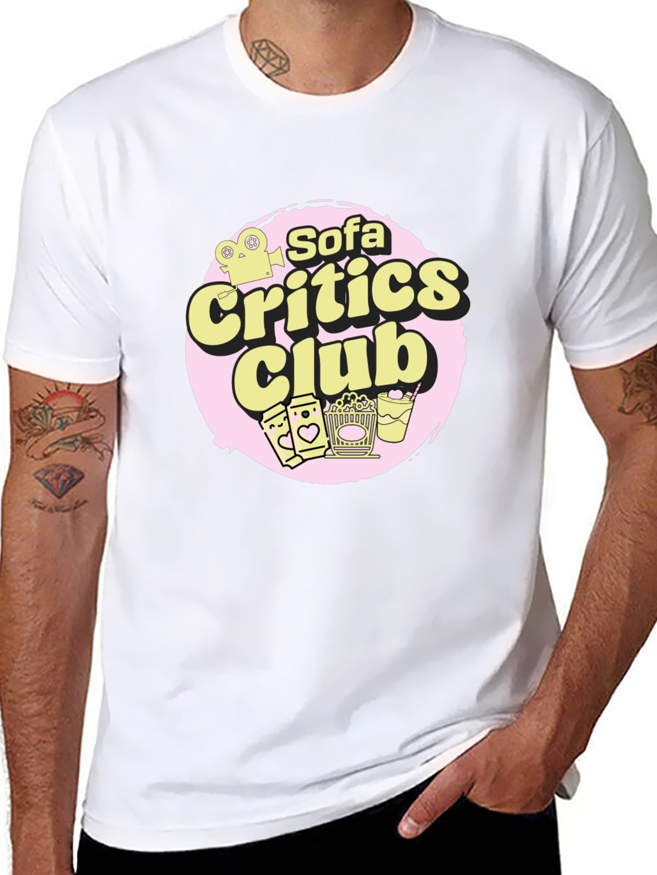 Sofa Critics Club Black T-Shirt - Movie Buff Apparel