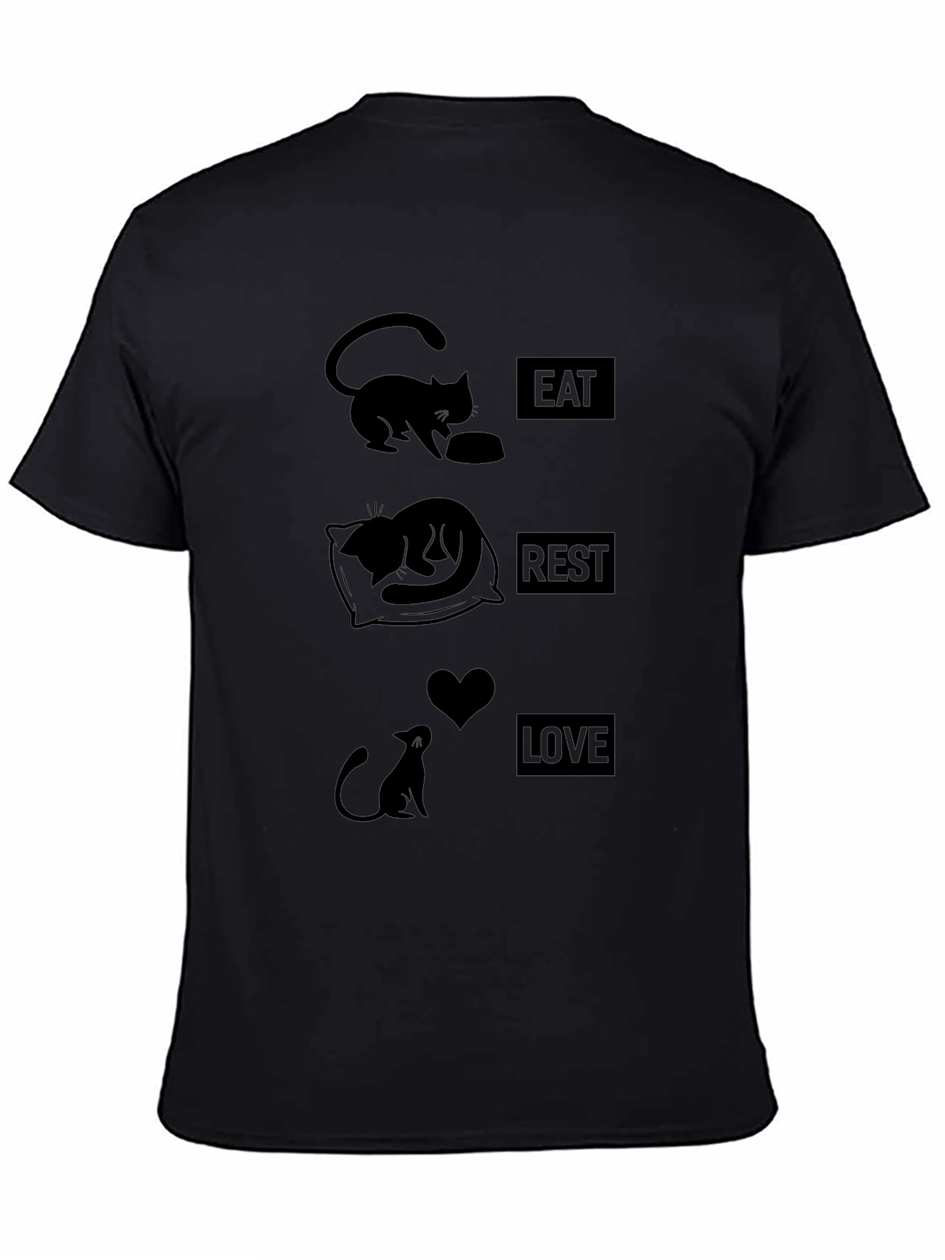 Eat Rest Love Cat Graphic T-Shirt