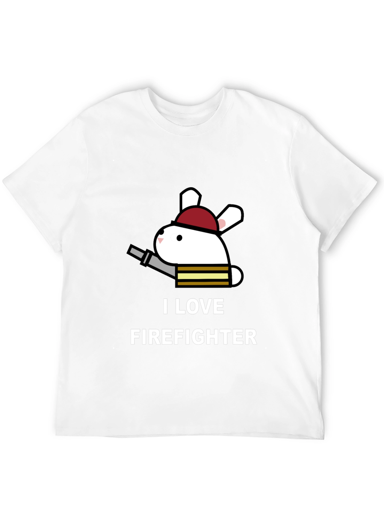 I Love Firefighter Bunny T-Shirt