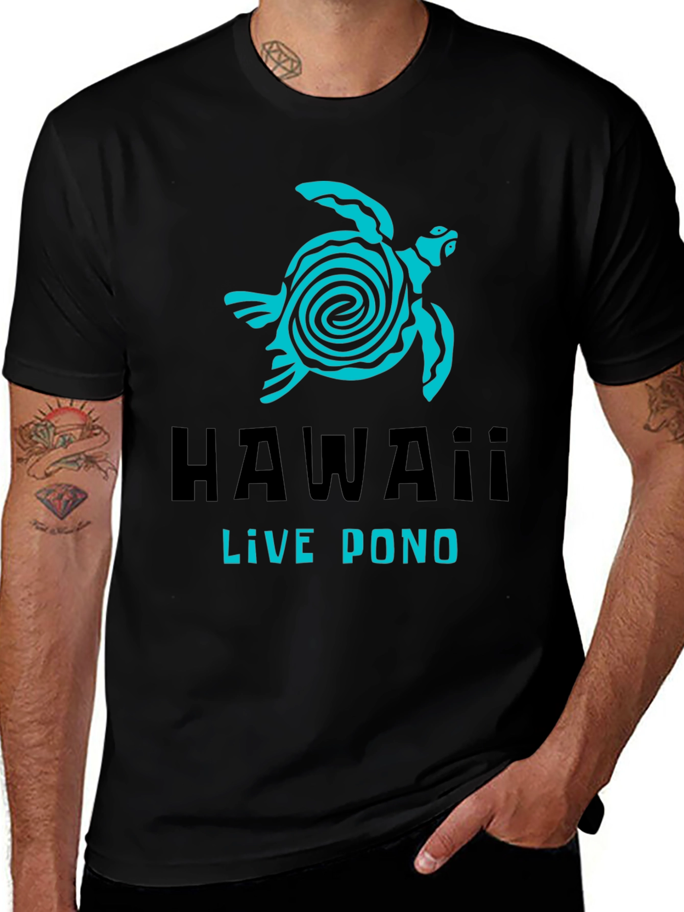 Hawaii Live Pono Turtle Graphic Tee