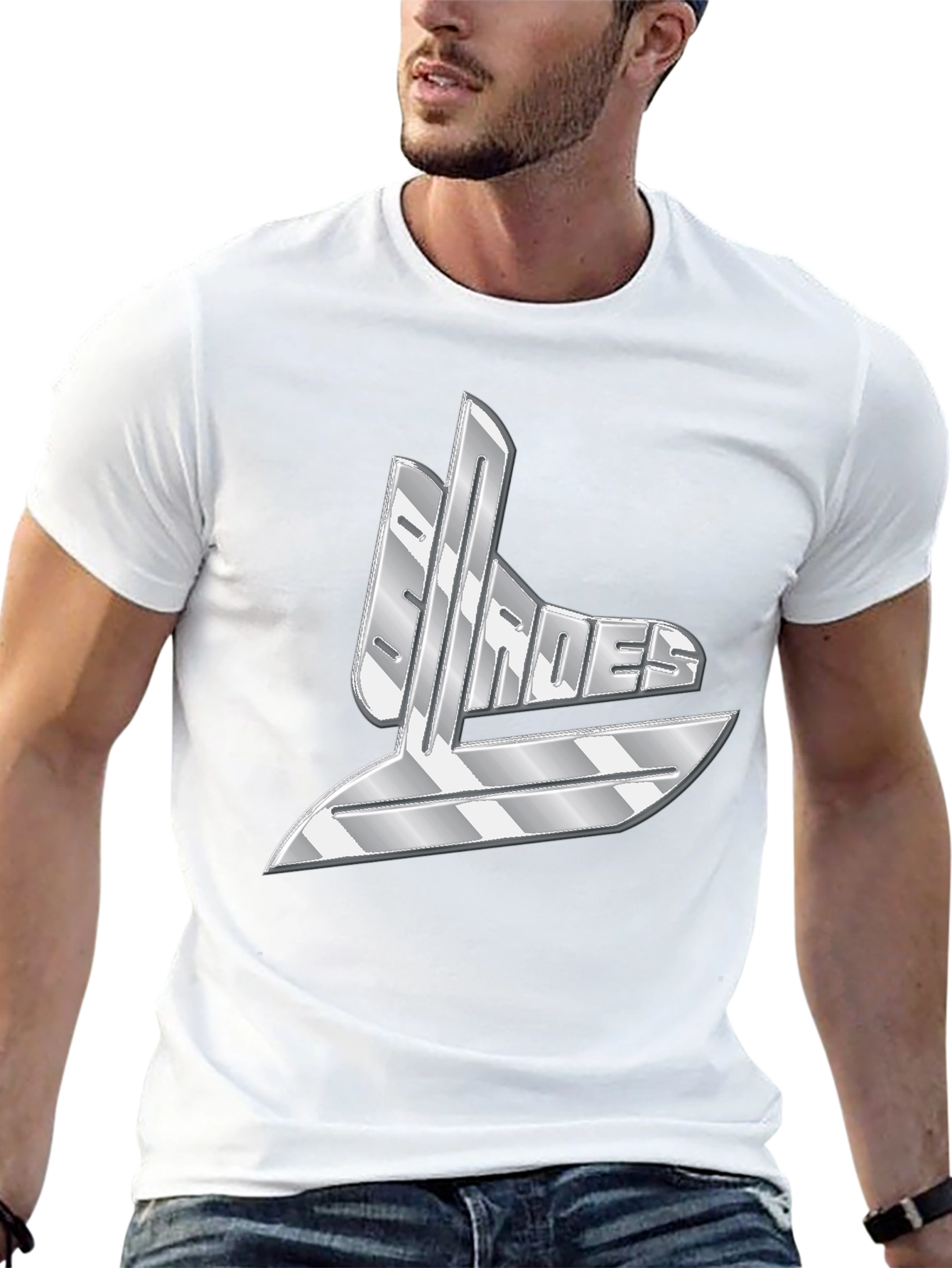 Shades Graphic T-Shirt - Bold Silver Design