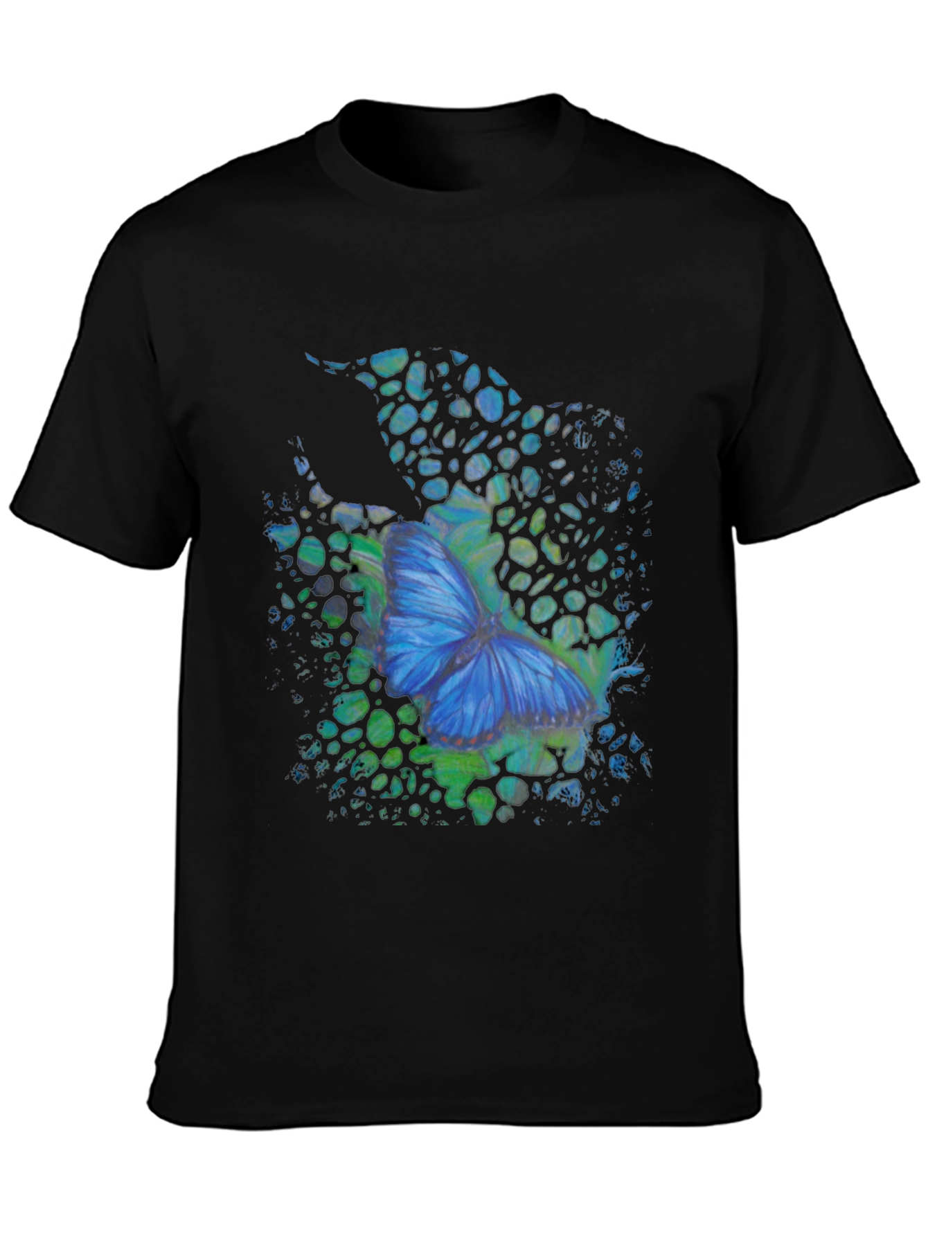 Butterfly Graphic Mens Black T-Shirt