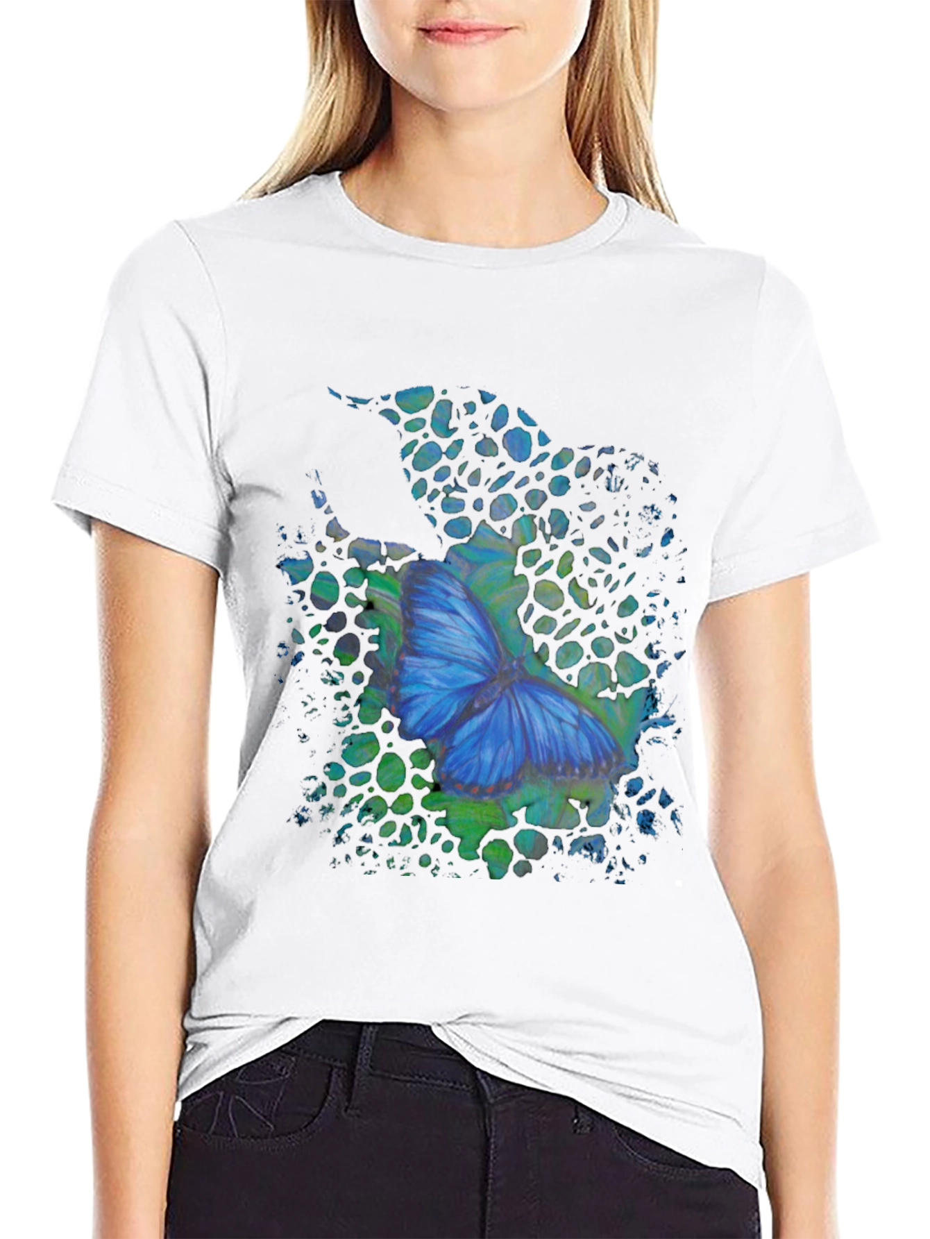 Butterfly Graphic Mens Black T-Shirt