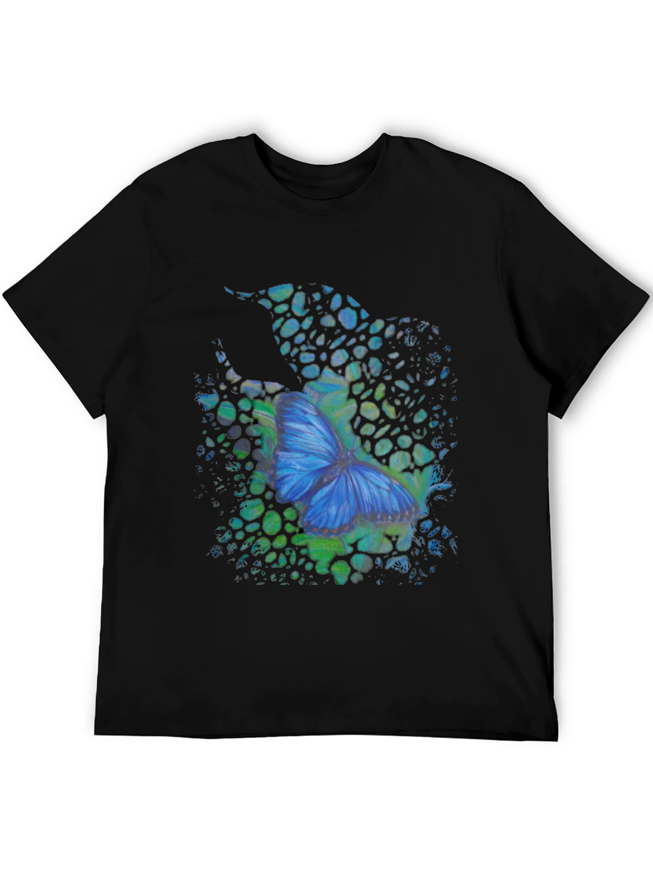 Butterfly Graphic Mens Black T-Shirt