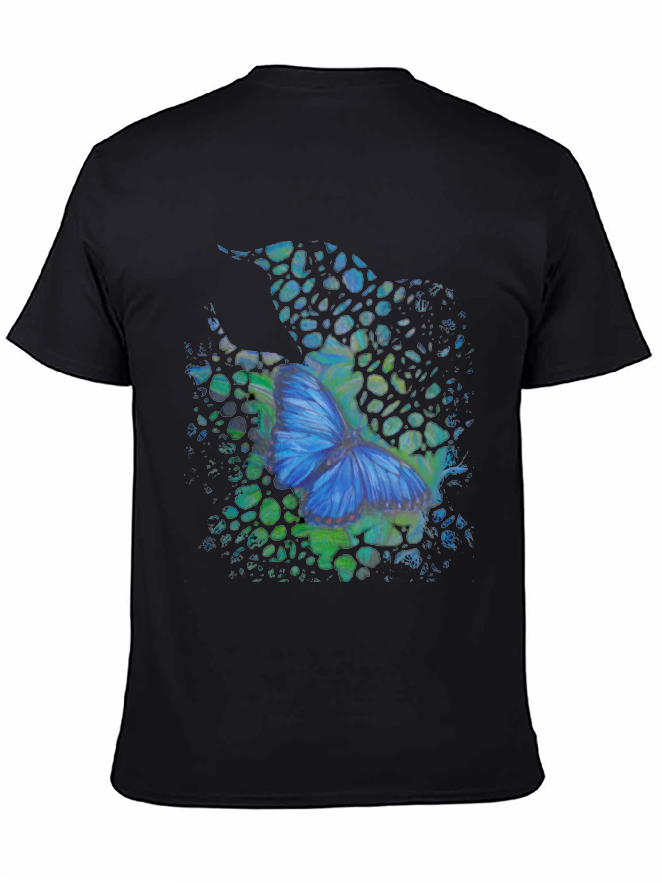 Butterfly Graphic Mens Black T-Shirt