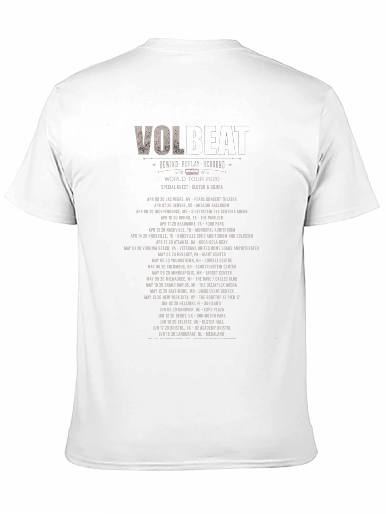 Volbeat Rewind Replay Rebound World Tour 2020 T-Shirt